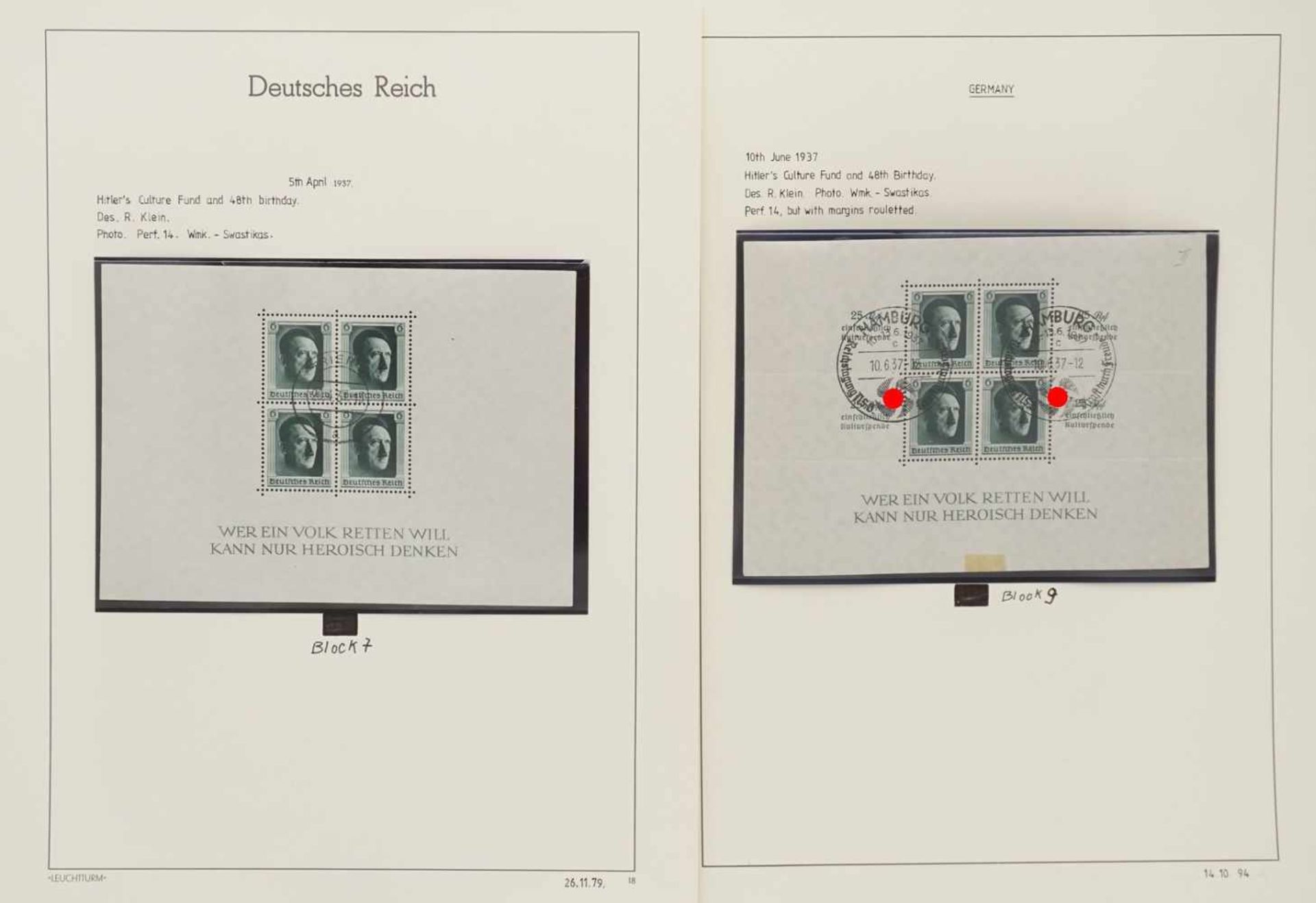 Leuchtturm Briefmarkenalbum Deutsches Reich 1933-1945 - Bild 24 aus 38