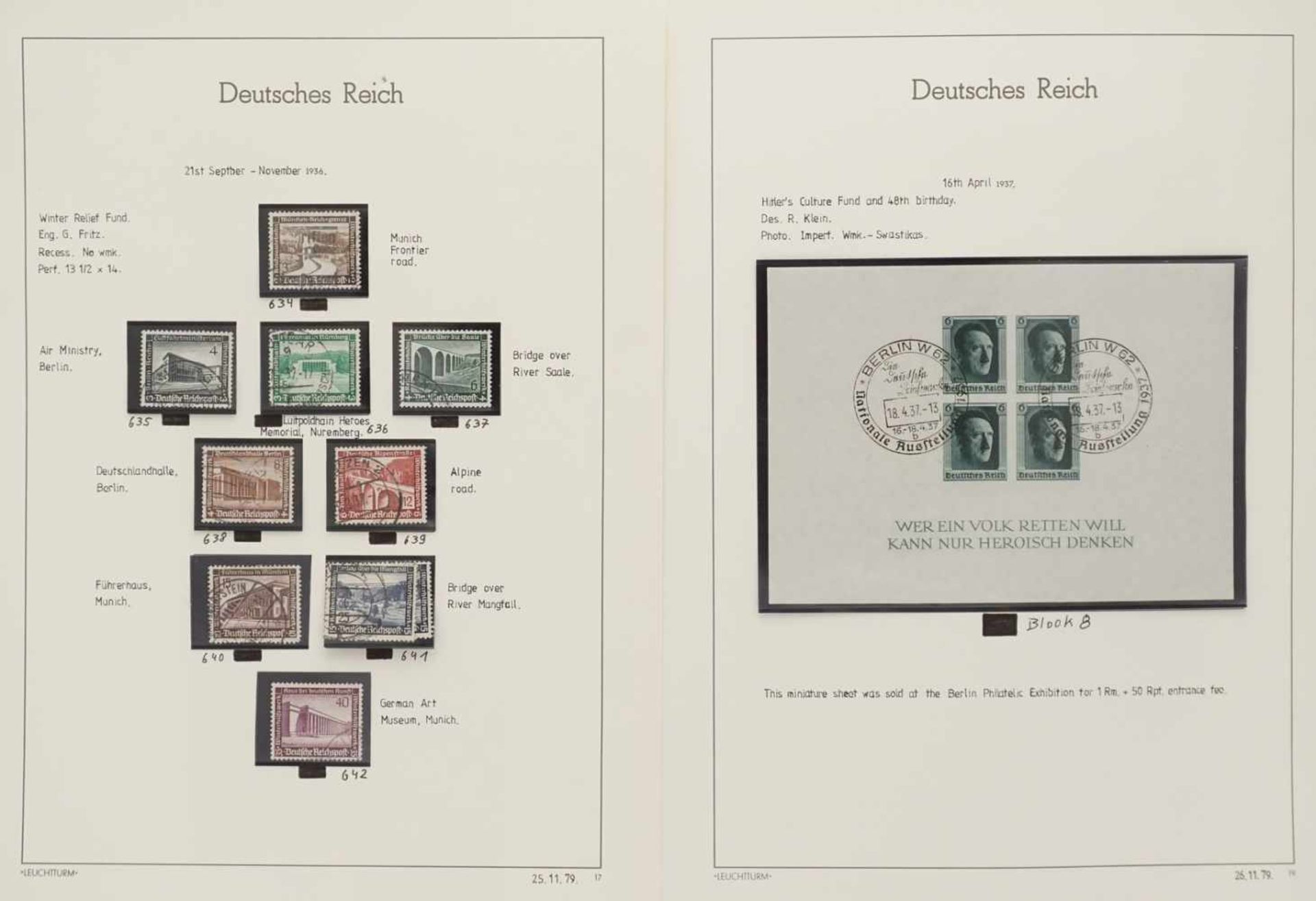 Leuchtturm Briefmarkenalbum Deutsches Reich 1933-1945 - Bild 22 aus 38