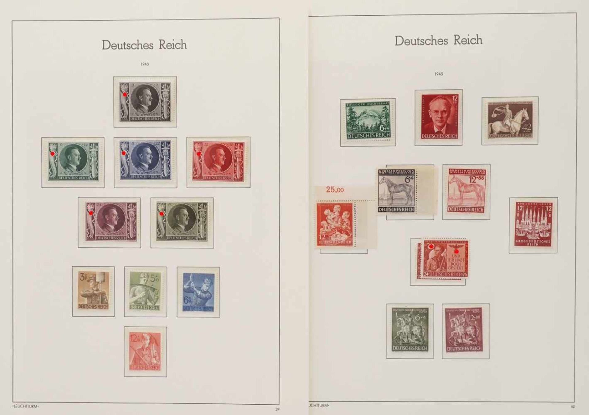 Leuchtturm Briefmarkenalbum Deutsches Reich 1933-1945 - Bild 30 aus 35