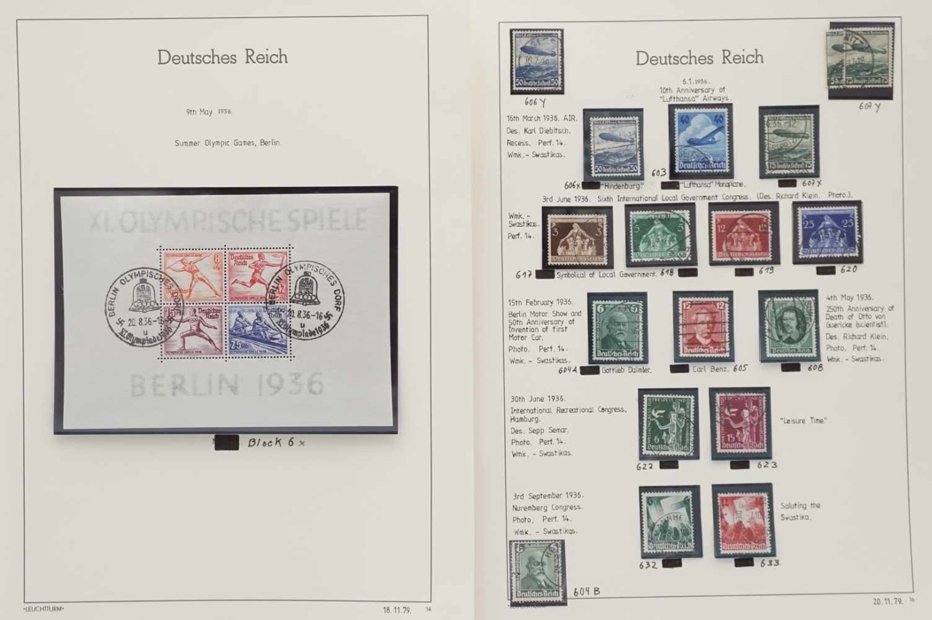 Leuchtturm Briefmarkenalbum Deutsches Reich 1933-1945 - Bild 17 aus 38