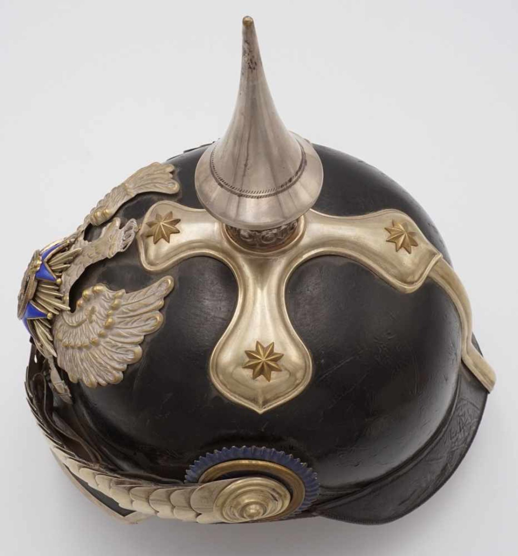 Seltene Offiziers-Pickelhaube Braunschweiger Infanterieregiment 92, um 1900Pickelhaube wohl für - Bild 6 aus 10