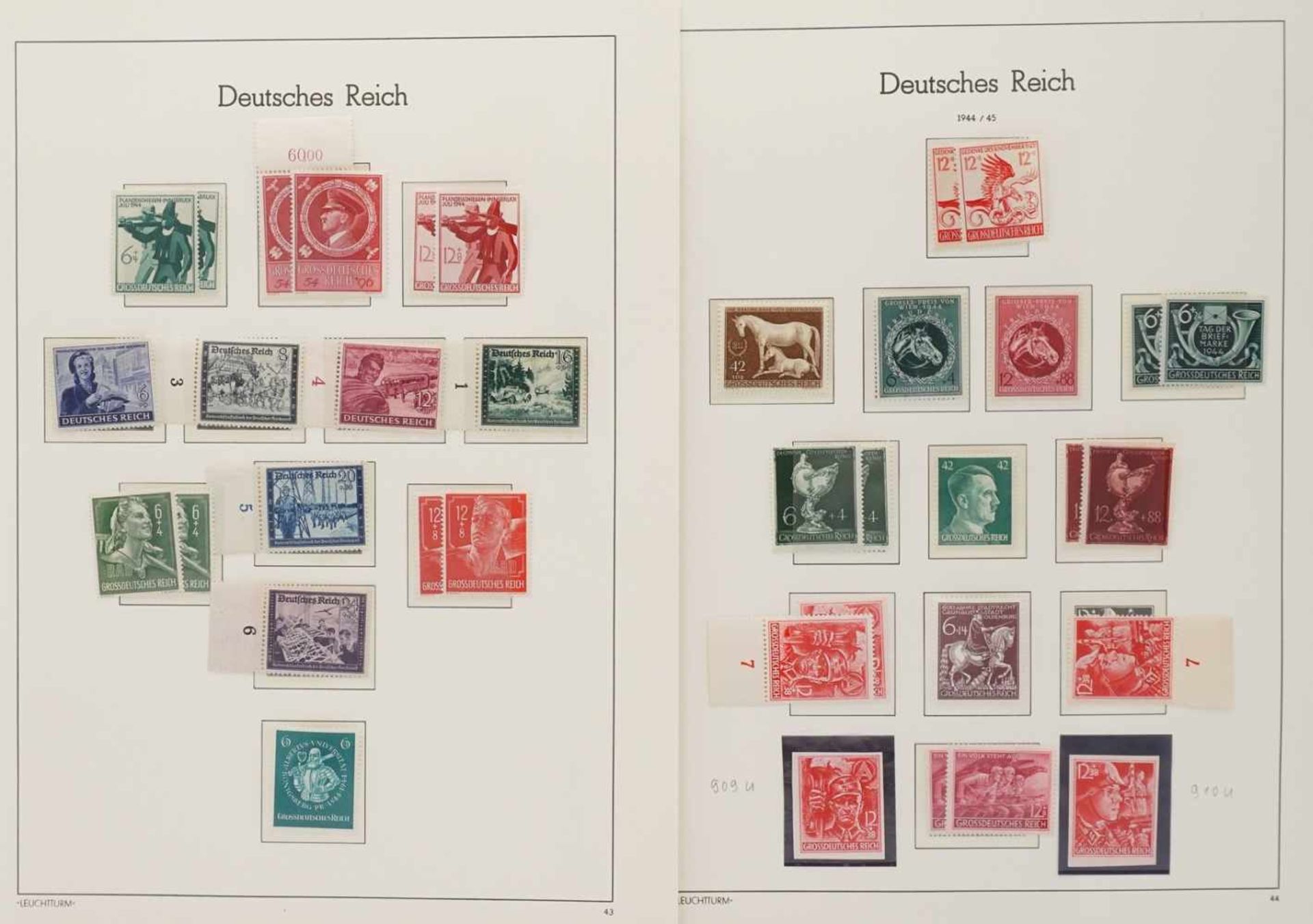 Leuchtturm Briefmarkenalbum Deutsches Reich 1933-1945 - Bild 35 aus 35