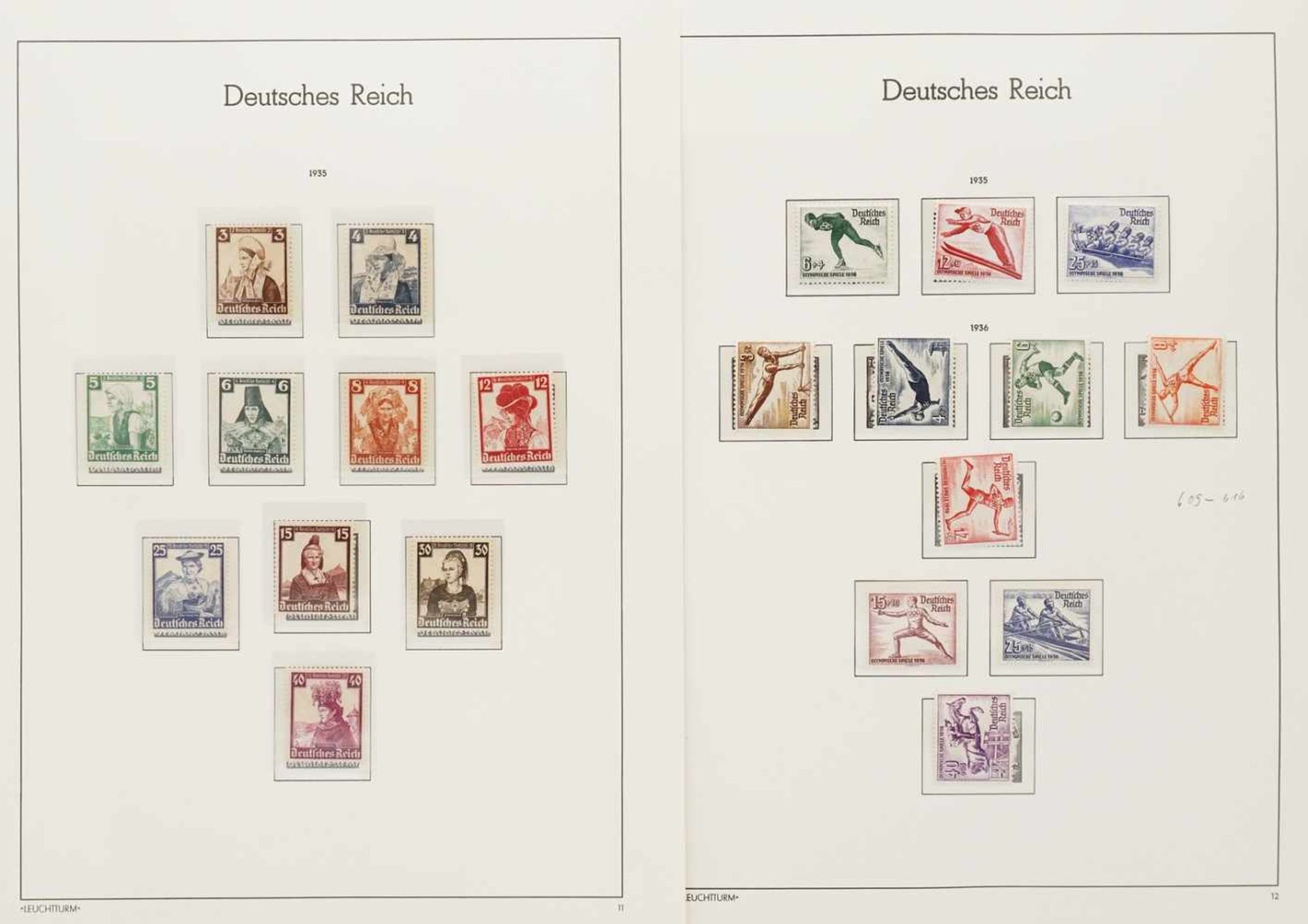 Leuchtturm Briefmarkenalbum Deutsches Reich 1933-1945 - Bild 18 aus 35