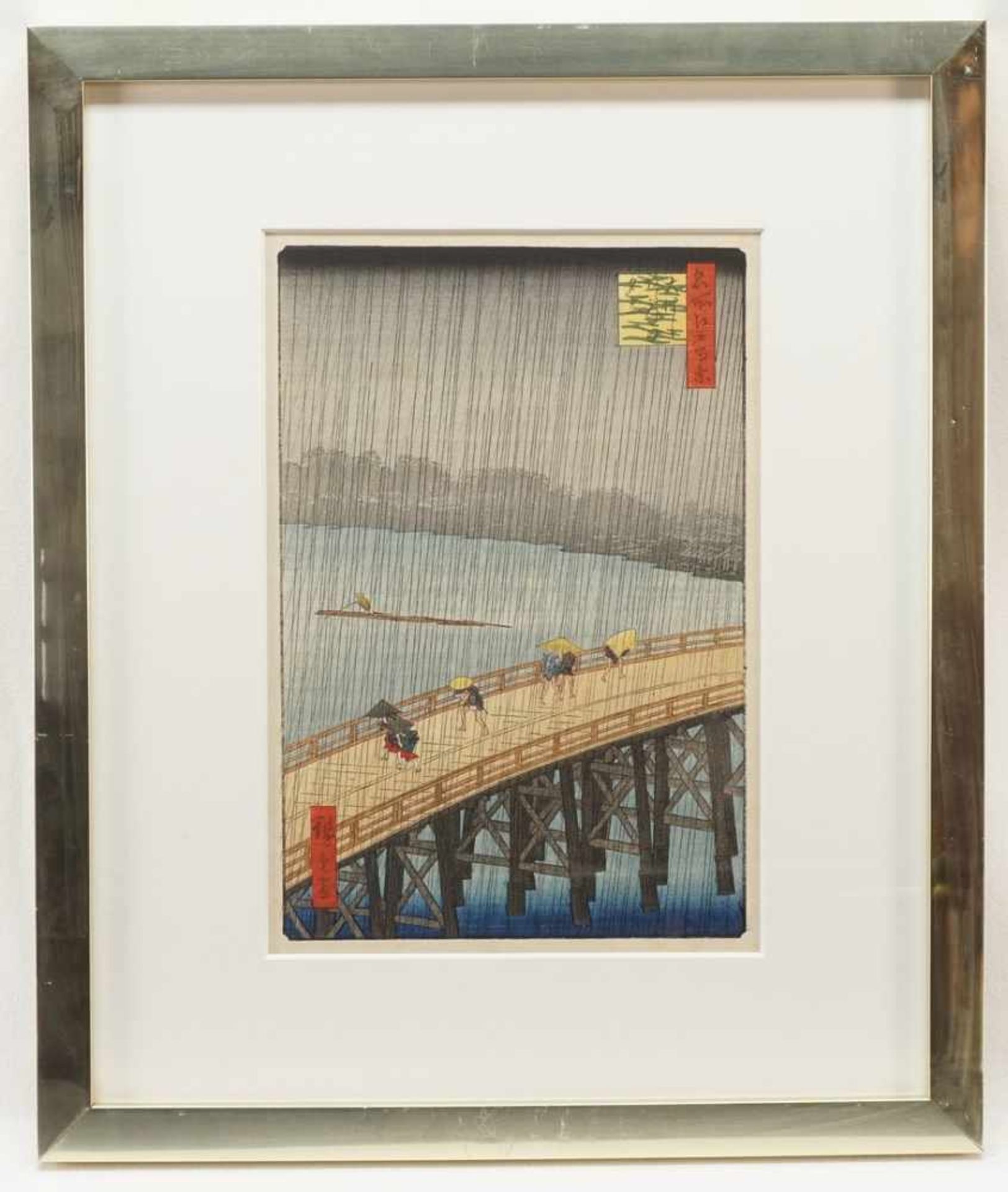 Utawaga Hiroshige, "Regenschauer bei Atake und die Große Brücke" - Bild 2 aus 2