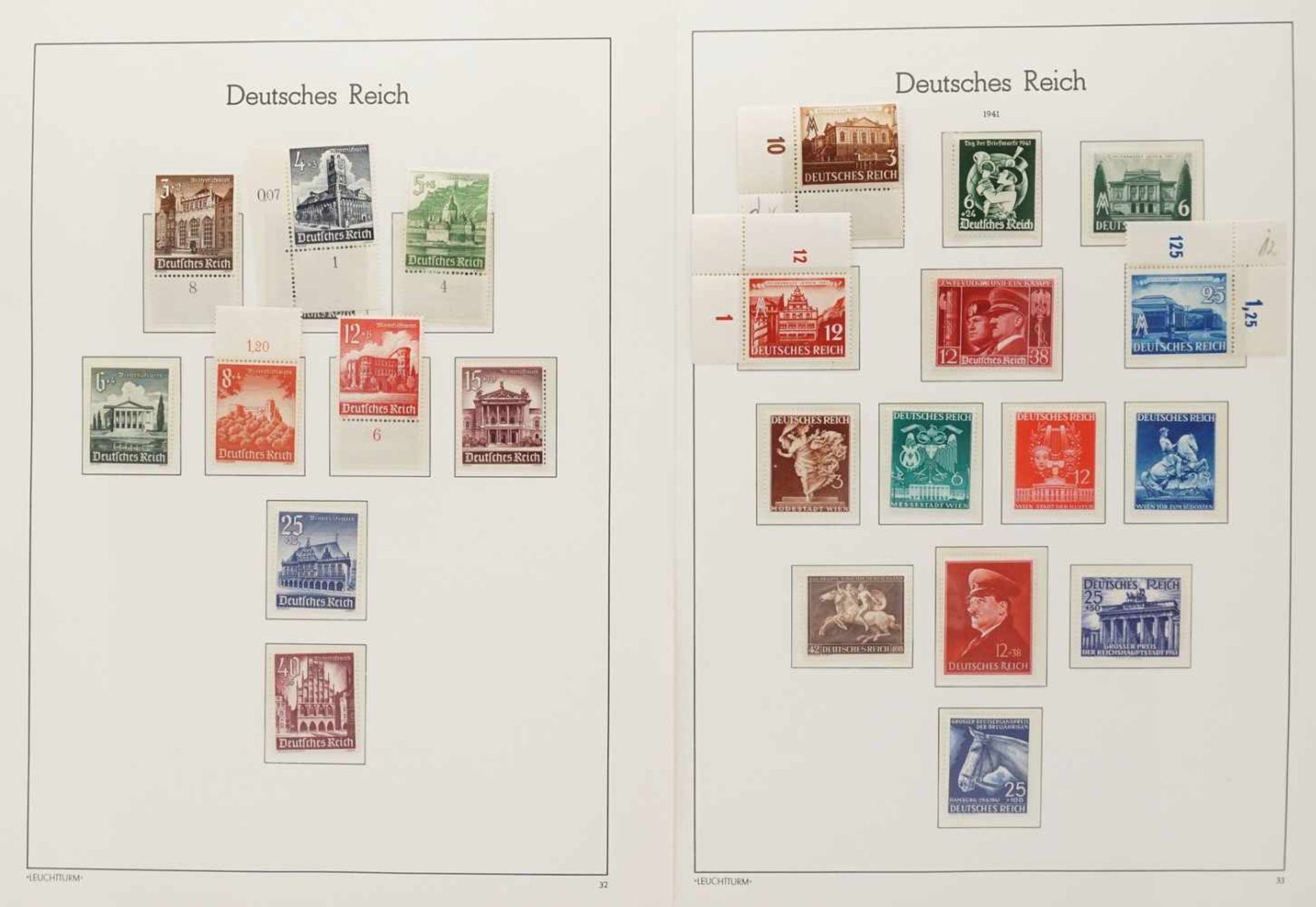 Leuchtturm Briefmarkenalbum Deutsches Reich 1933-1945 - Bild 25 aus 35
