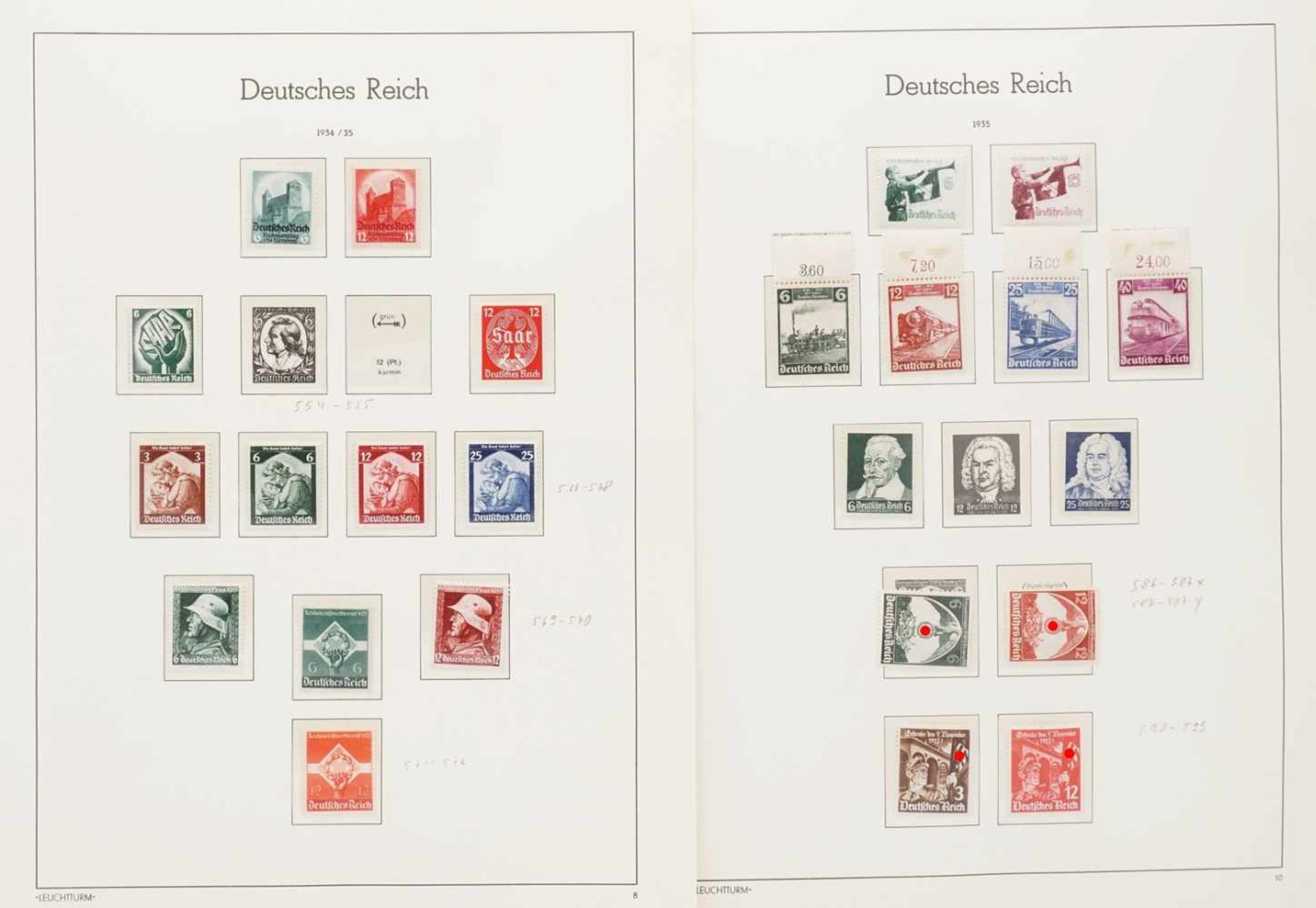 Leuchtturm Briefmarkenalbum Deutsches Reich 1933-1945 - Bild 19 aus 35