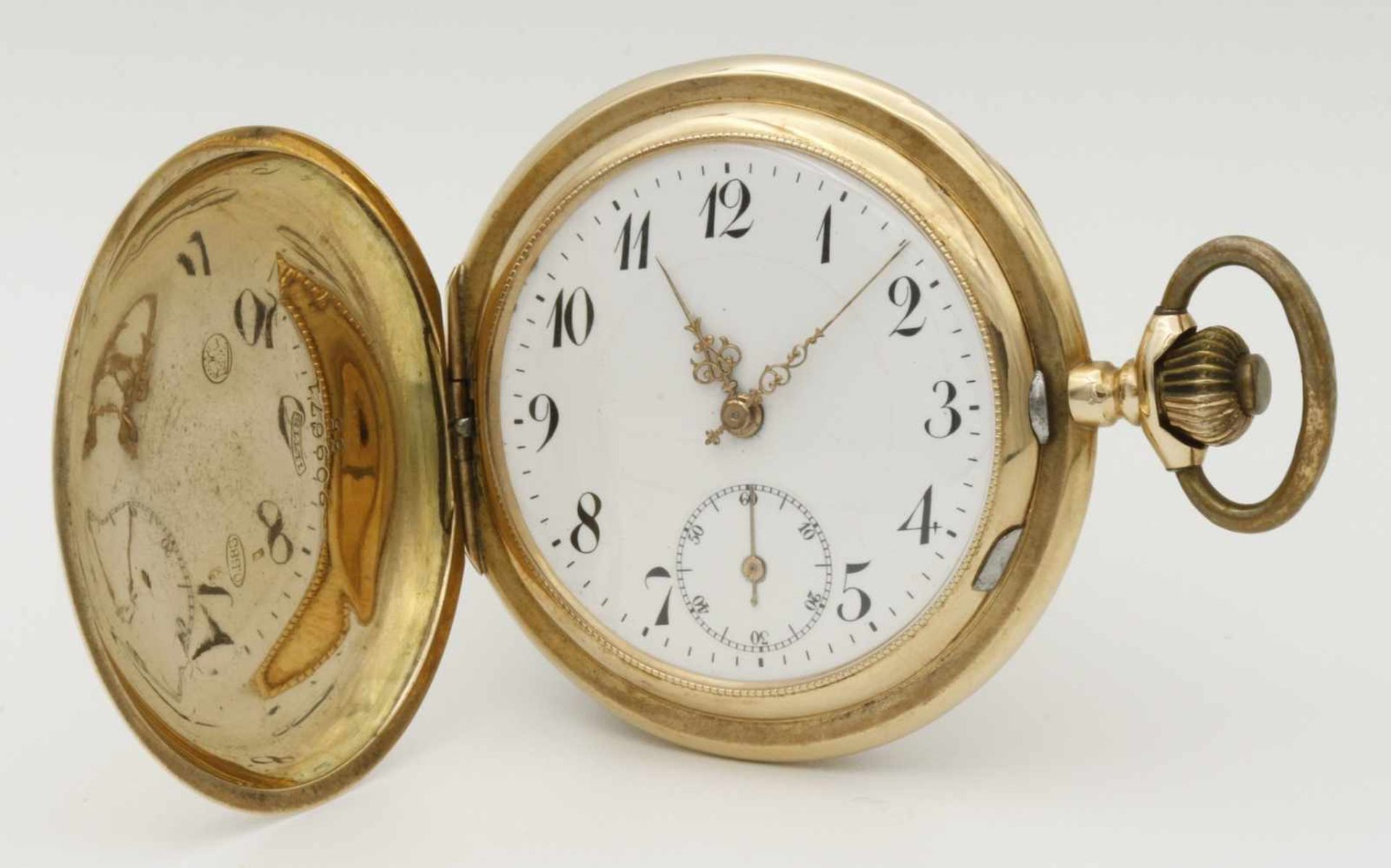 Goldene Savonette Herrentaschenuhr, um 1900