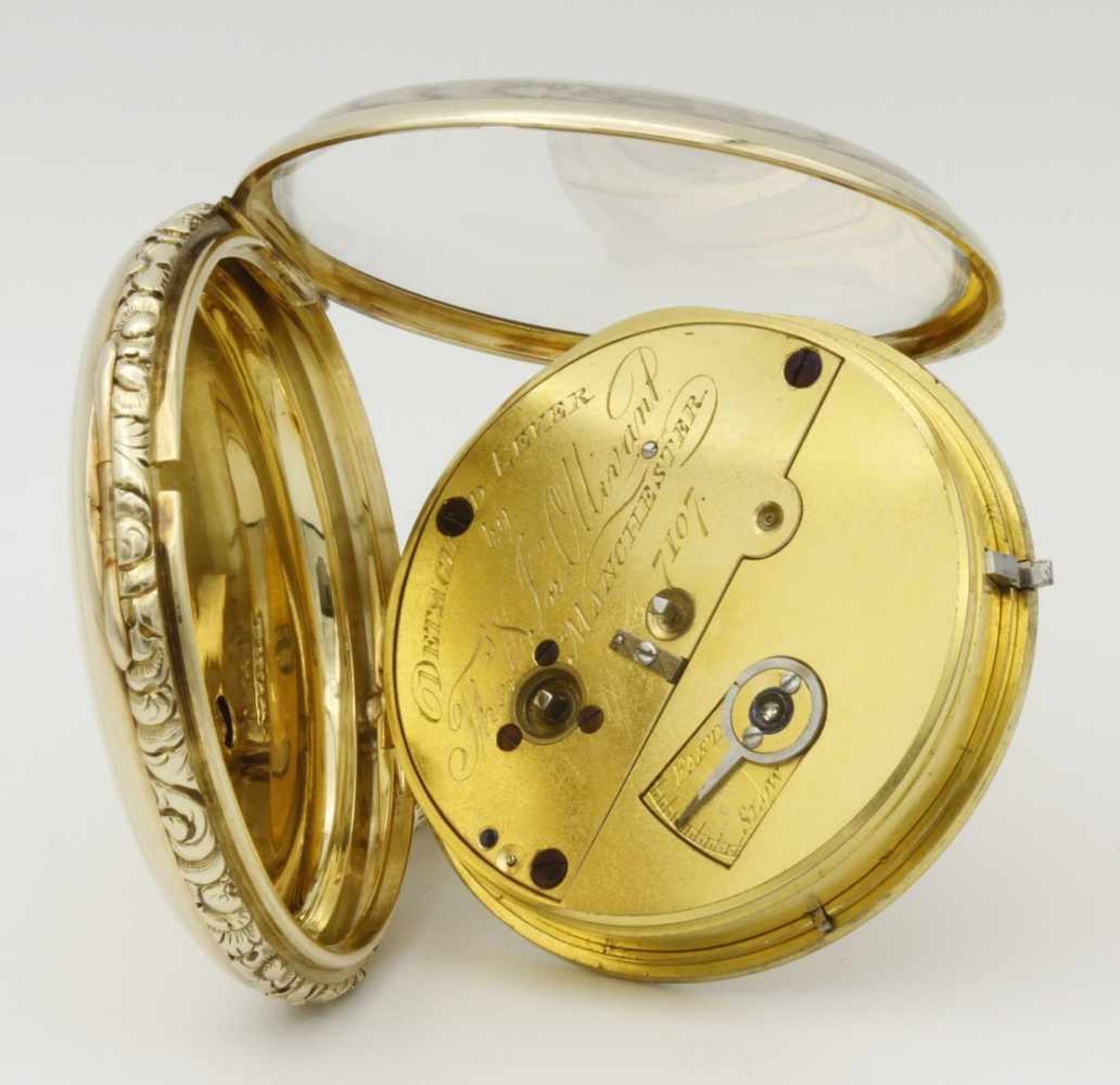 Detached Lever reich verziere goldene Herrentaschenuhr, um 1830 - Bild 5 aus 6