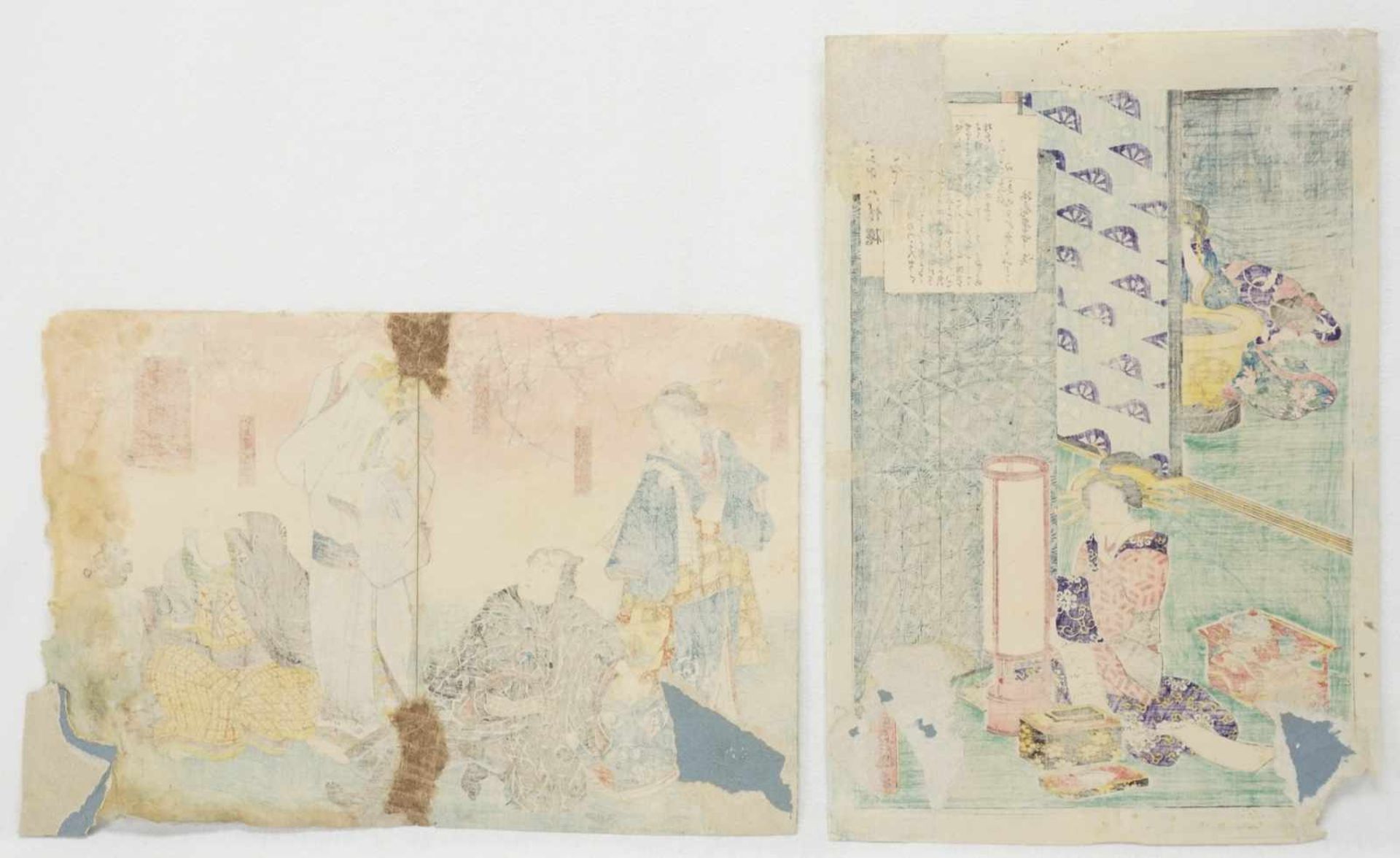 Zwei Holzschnitte von Toyokuni III - Bild 3 aus 4
