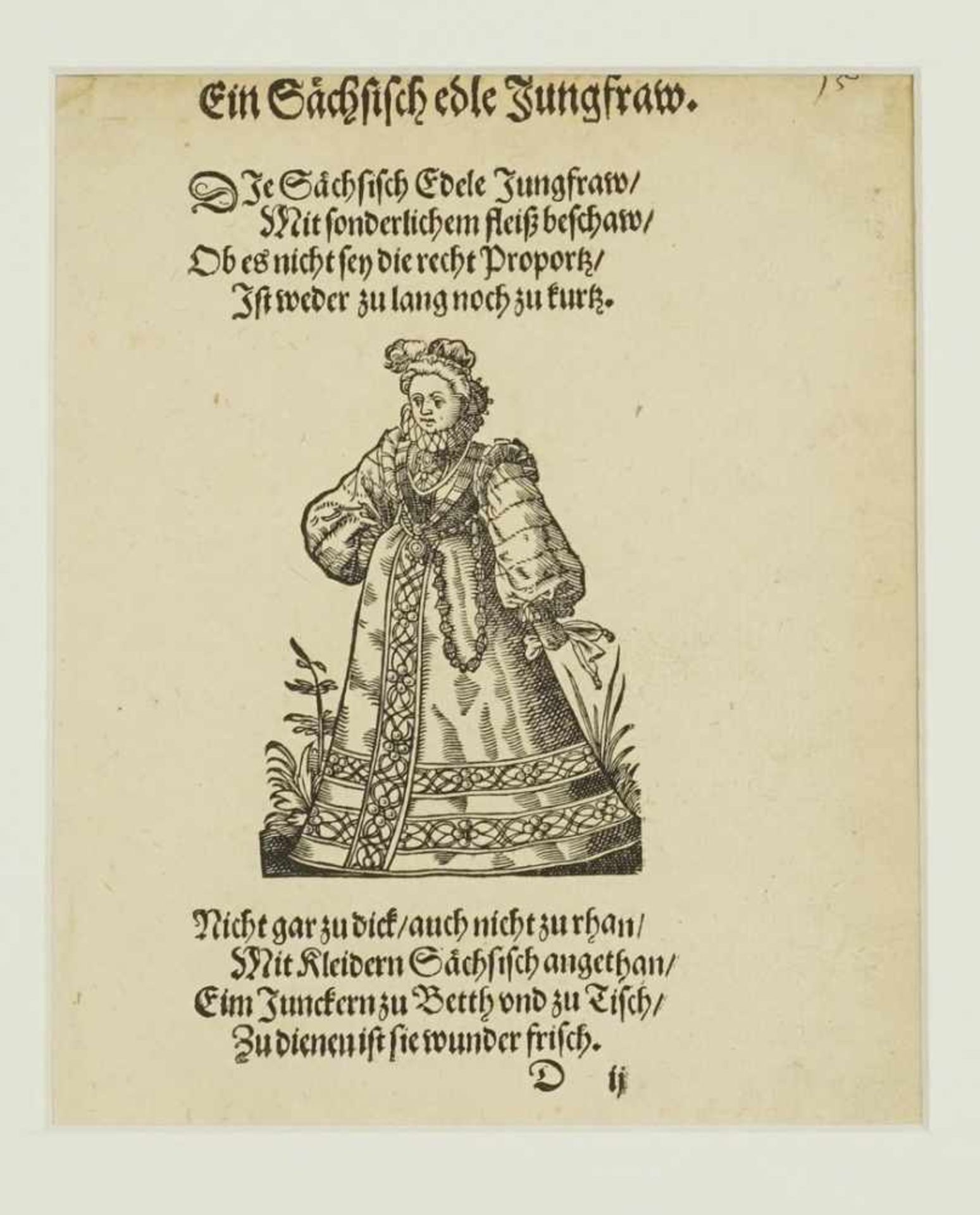 Unbekannter Künstler, "Ein Sächsisch edle Jungfrau", "Eine Sächsische Edelfrau" - Image 2 of 3