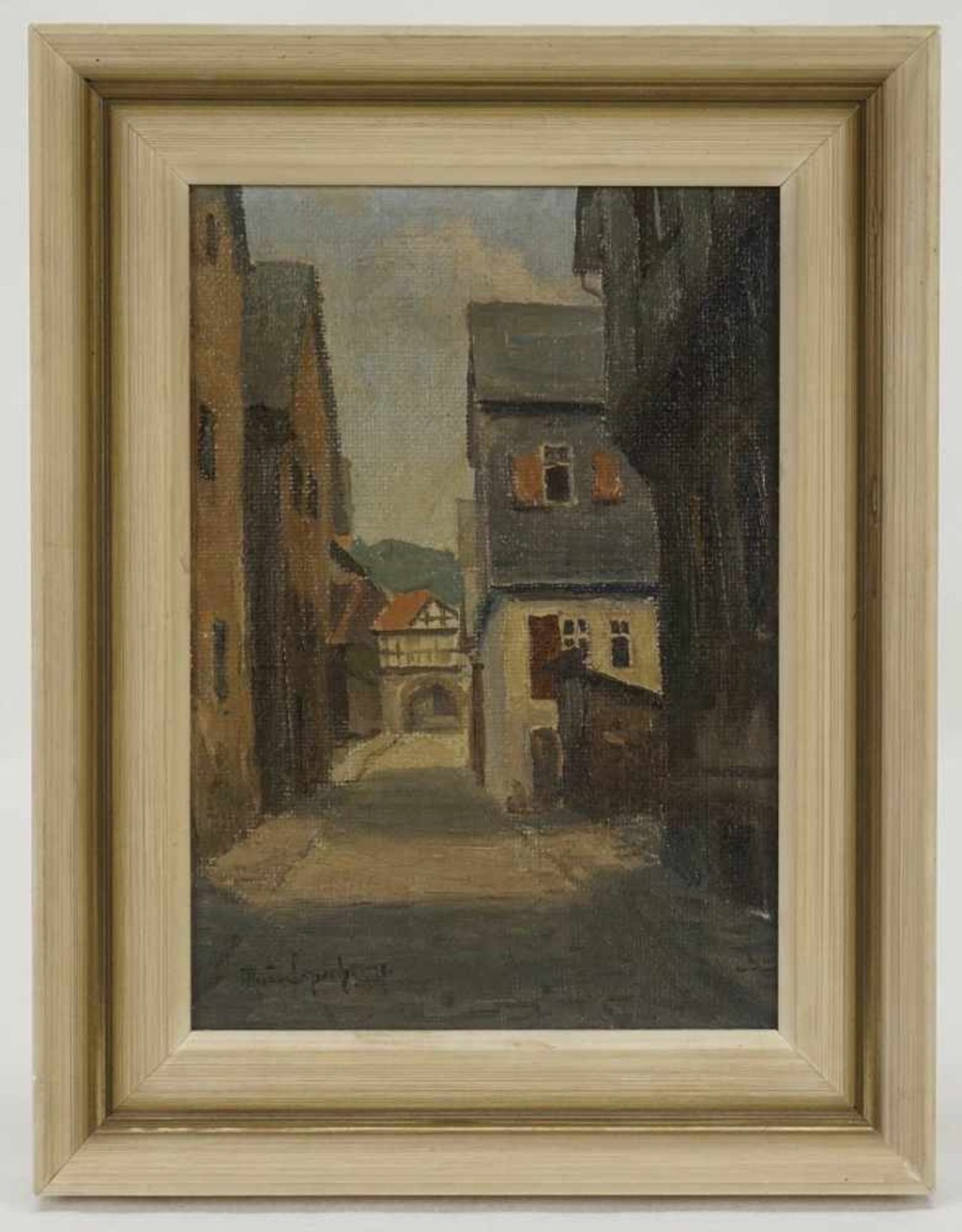 Joseph Rummelspacher, "Gasse in Brauberg a/Rhein (Braubach)" - Bild 2 aus 4