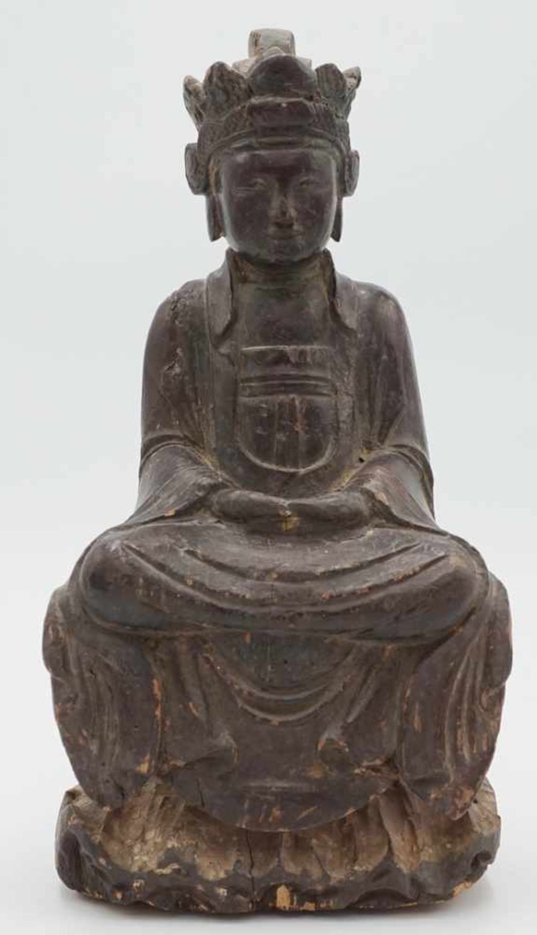 Buddha auf Thron sitzend, kleiner Hausaltar, China, 19. Jh.