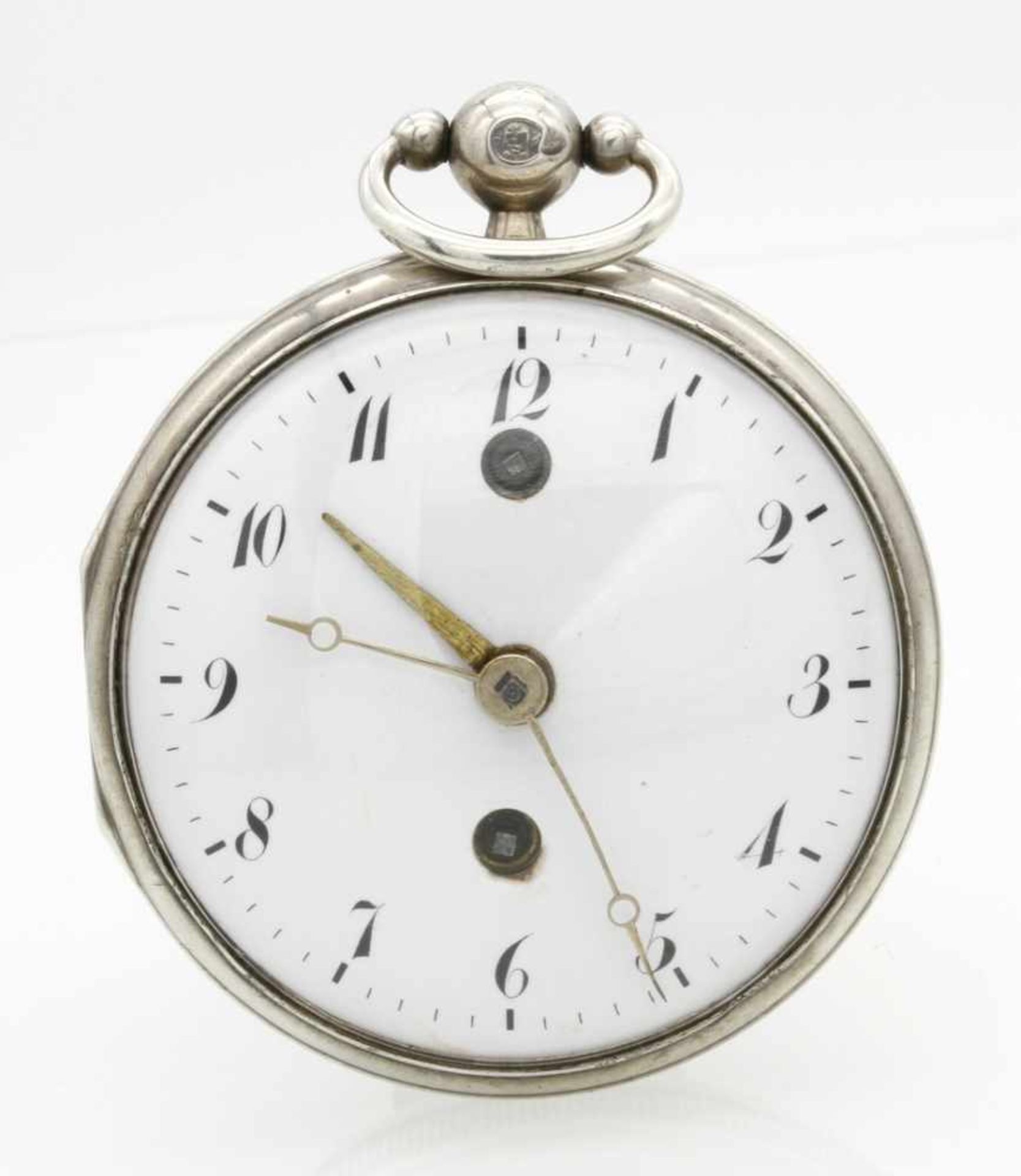 Französische Spindeltaschenuhr mit Wecker, um 1820 - Bild 2 aus 7