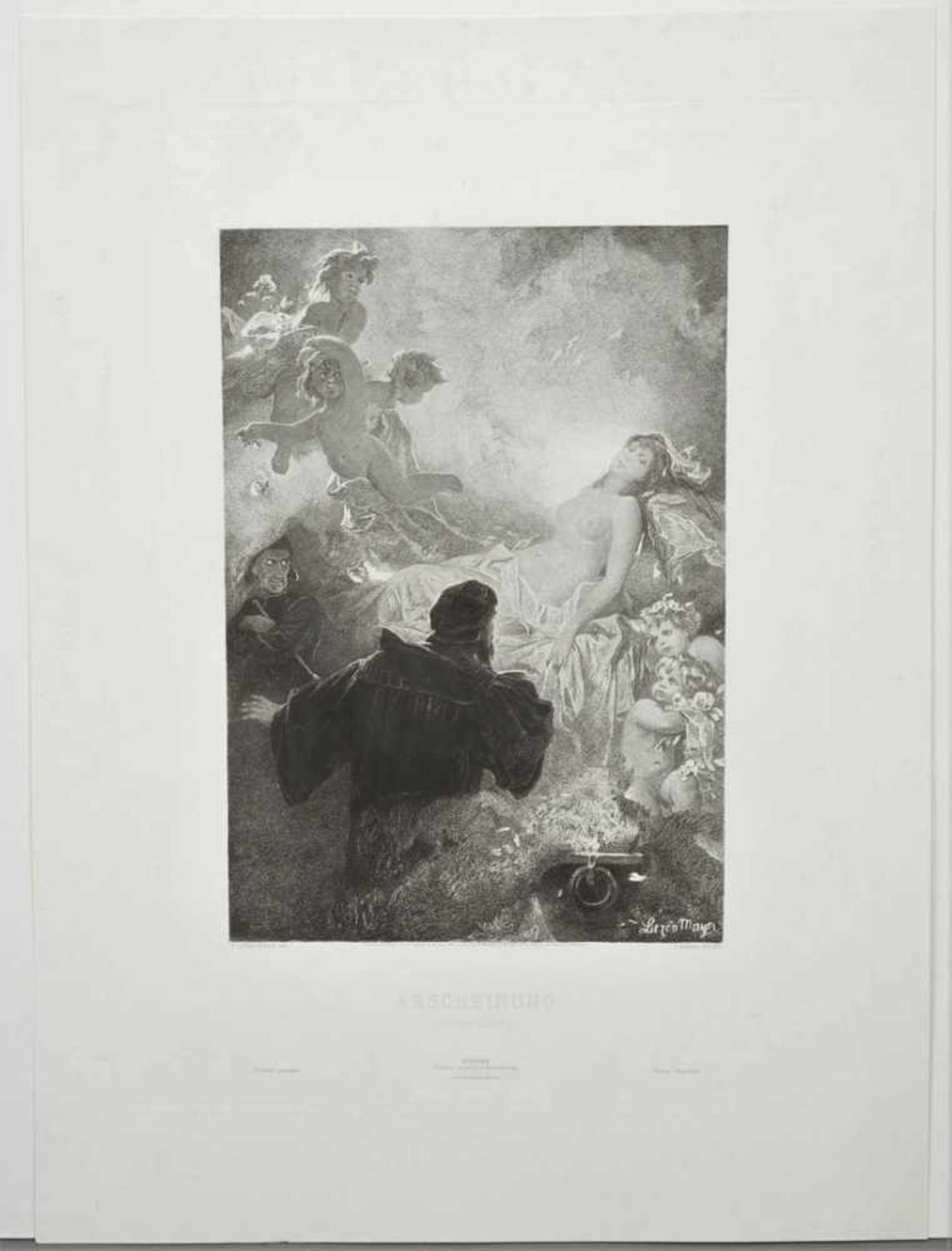 Alexander Liezen-Mayer, "Erscheinung. Hexenküche (Faust blickt in den Zauberspiegel)" - Image 3 of 4