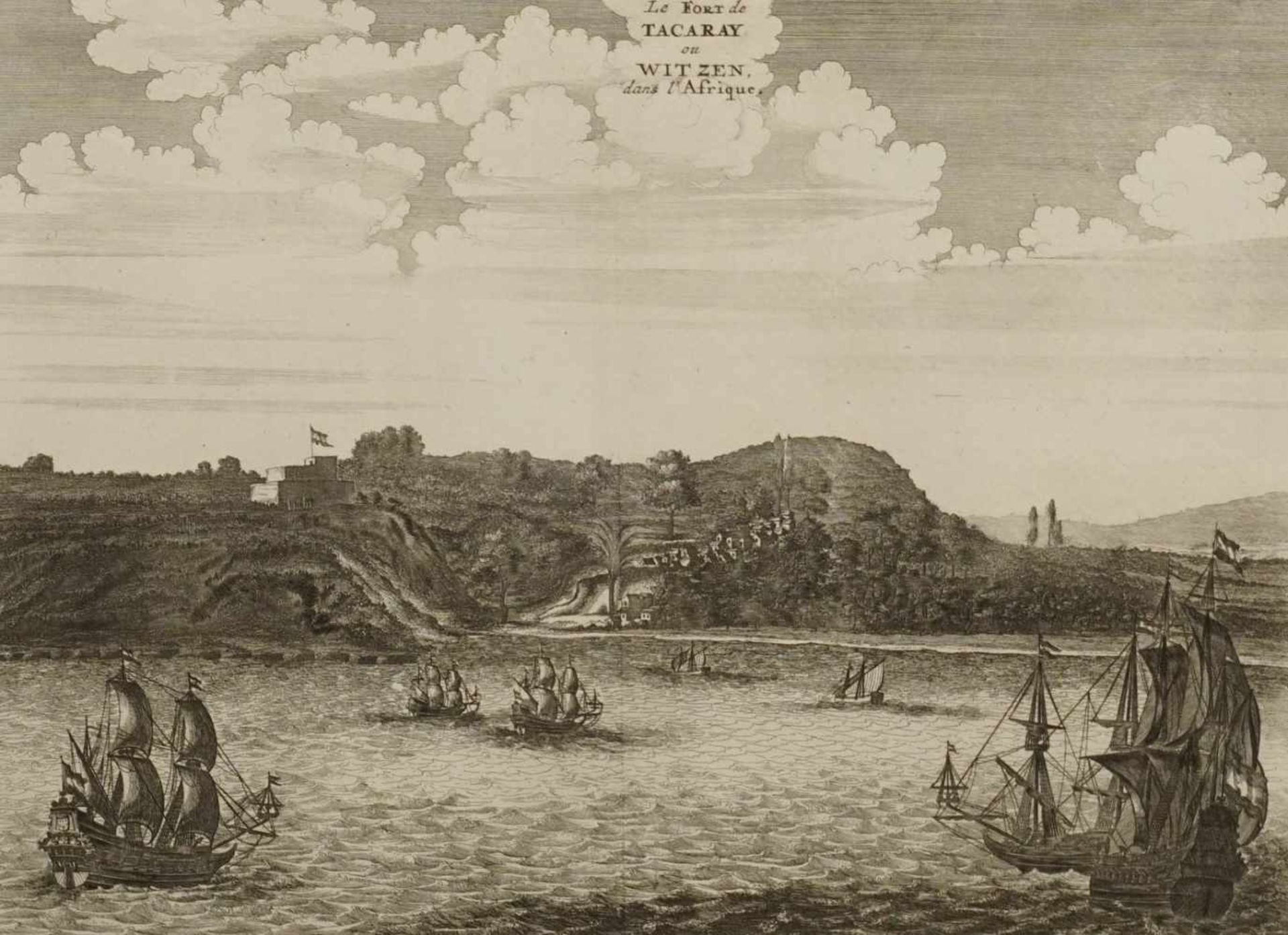 Pieter van der Aa, "Le Fort de Tacaray ou Witzen dans l'Afrique (Festung Tacaray, Ghana,