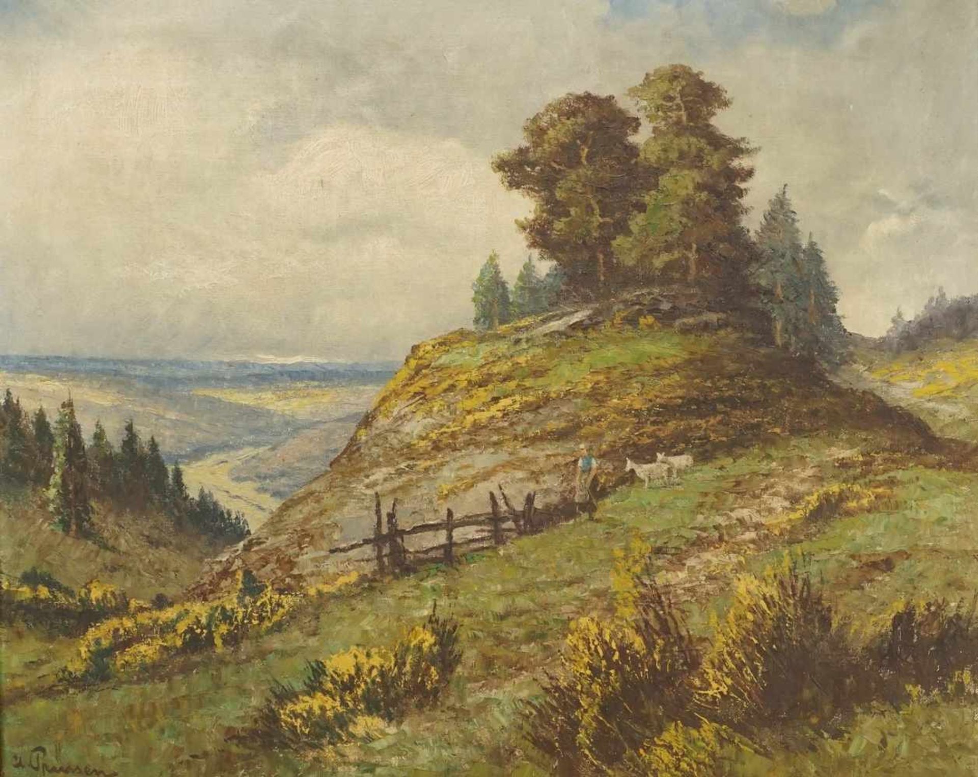 Clemens Prüssen, "Felsige Landschaft mit Ziegenhirtin" - Bild 2 aus 4