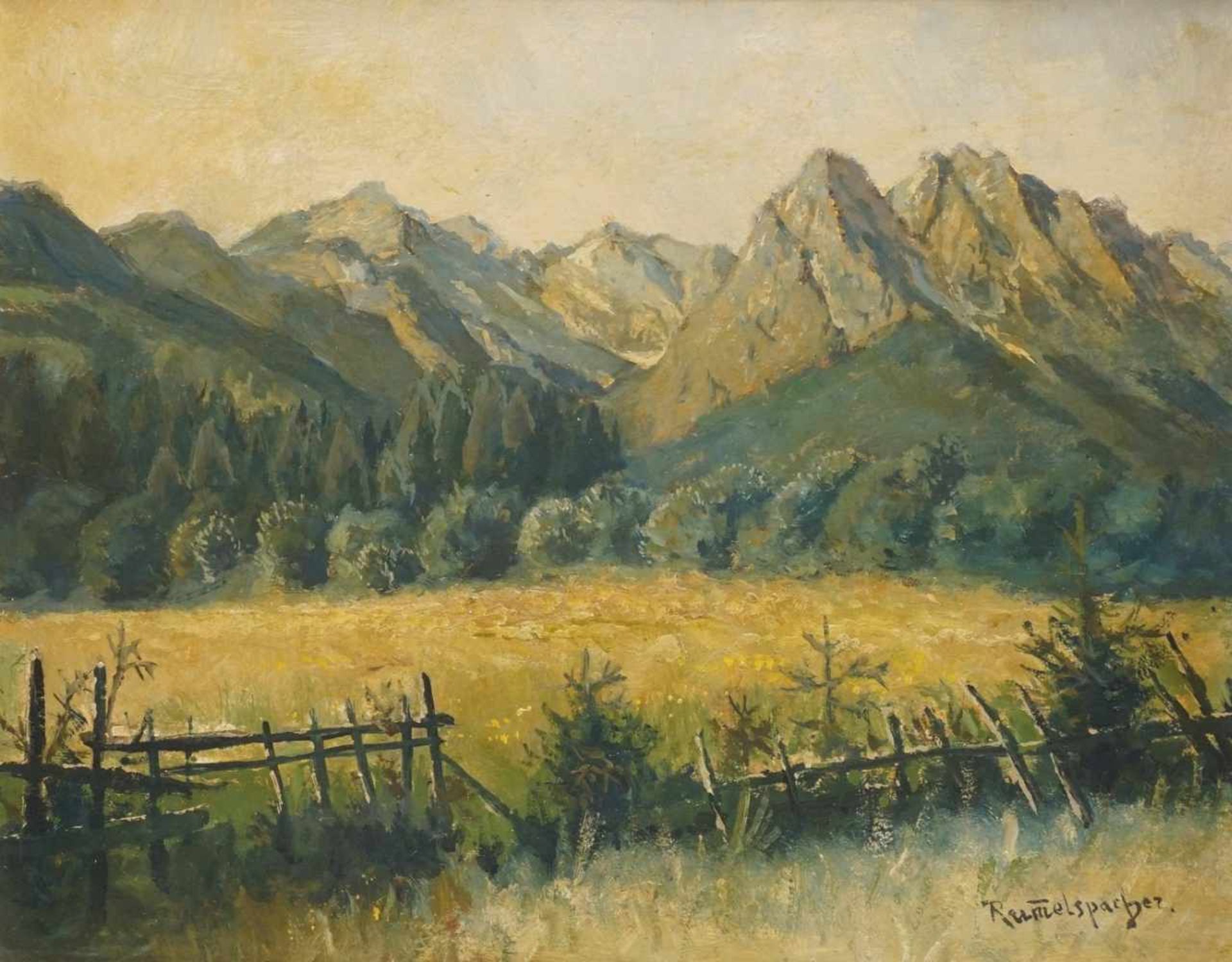 Joseph Rummelspacher, "Wettersteingebirge mit Zugspitze"