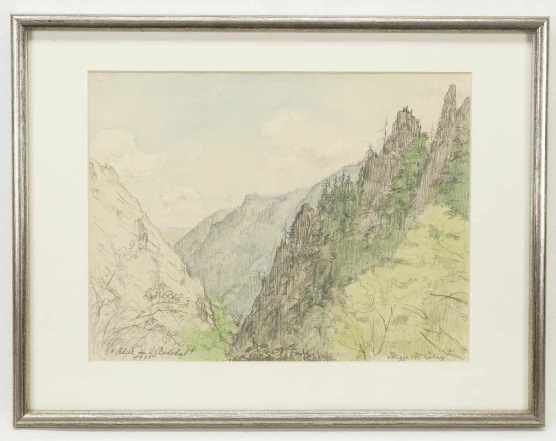 H. Lahrig (?), "Blick ins Bodetal" - Bild 2 aus 4