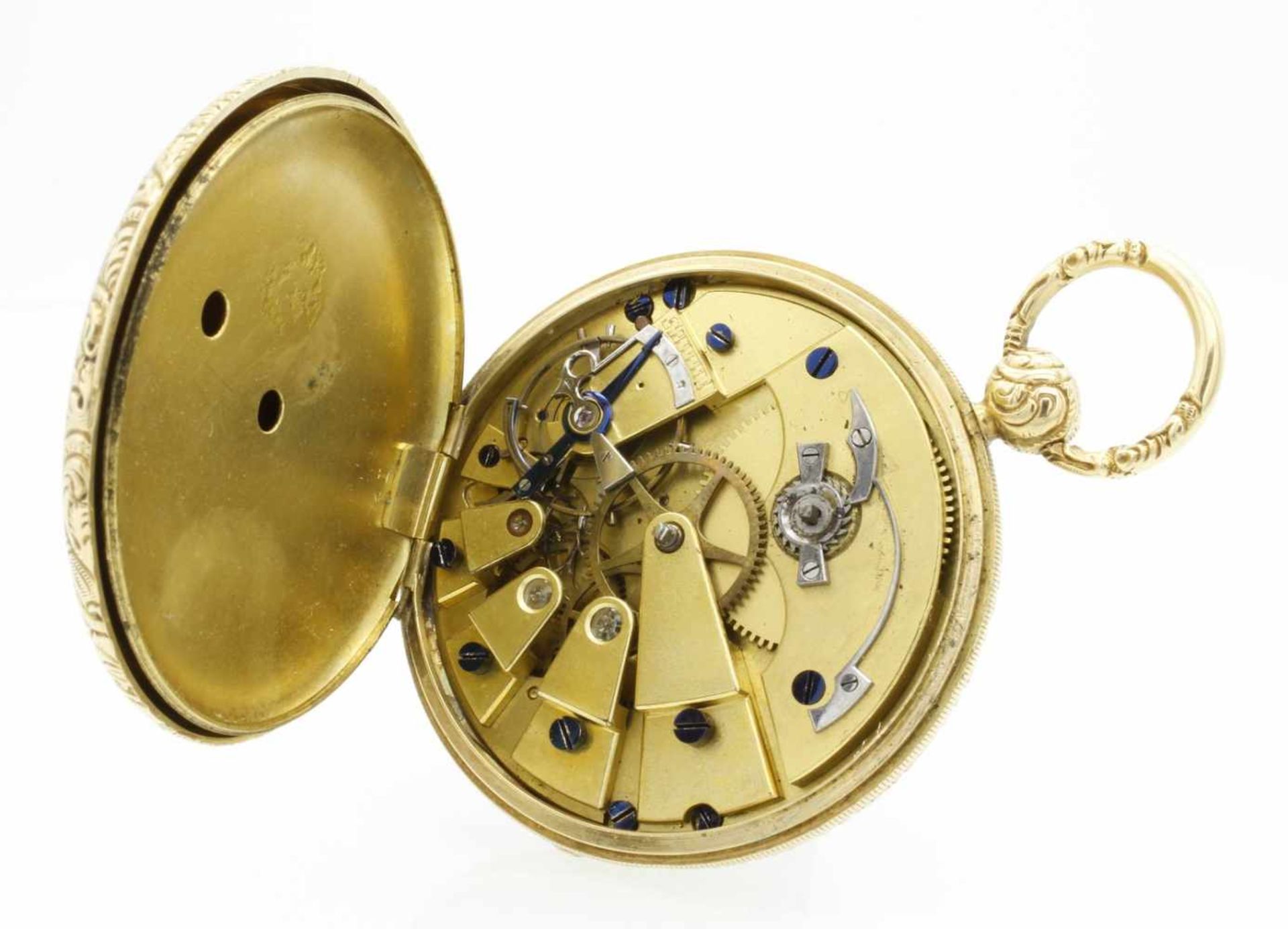 Quartier au Locle Cie. Goldene Frackuhr / Taschenuhr, um 1880 - Bild 6 aus 7