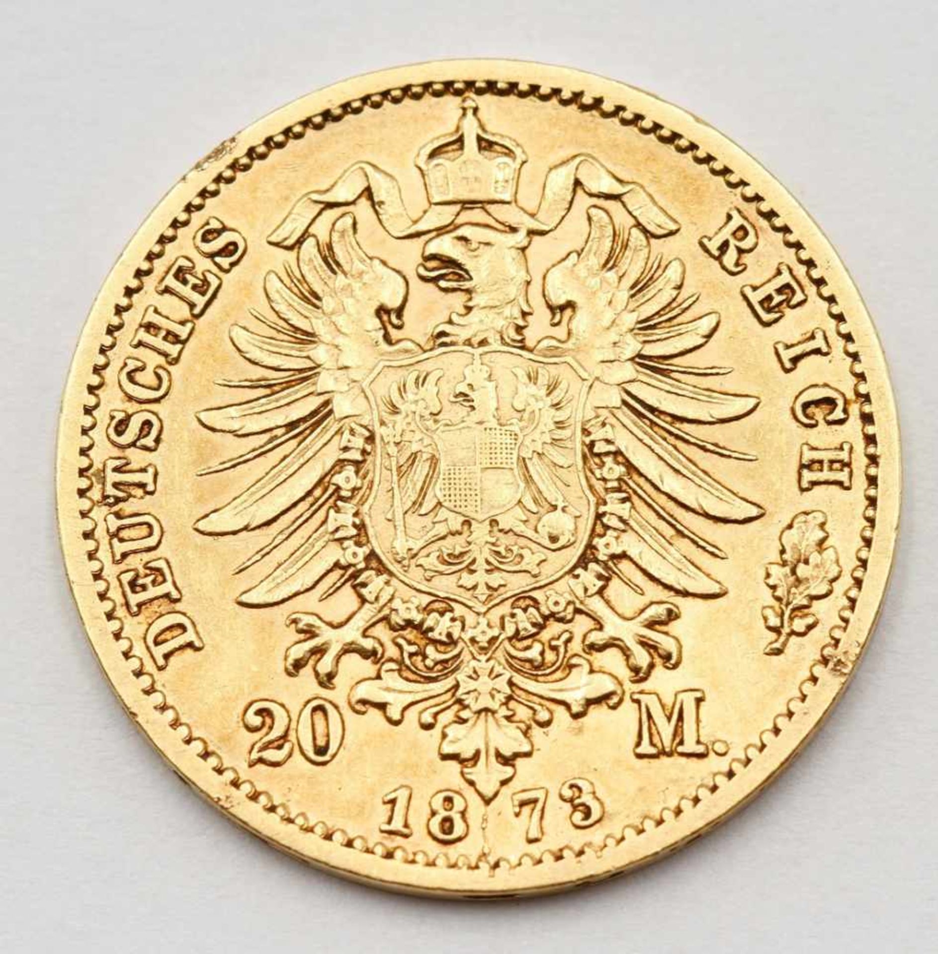 20 Mark Reichsgoldmünze Wilhelm I. und 20 Mark Miniatur Münze Wilhelm II. - Bild 4 aus 6