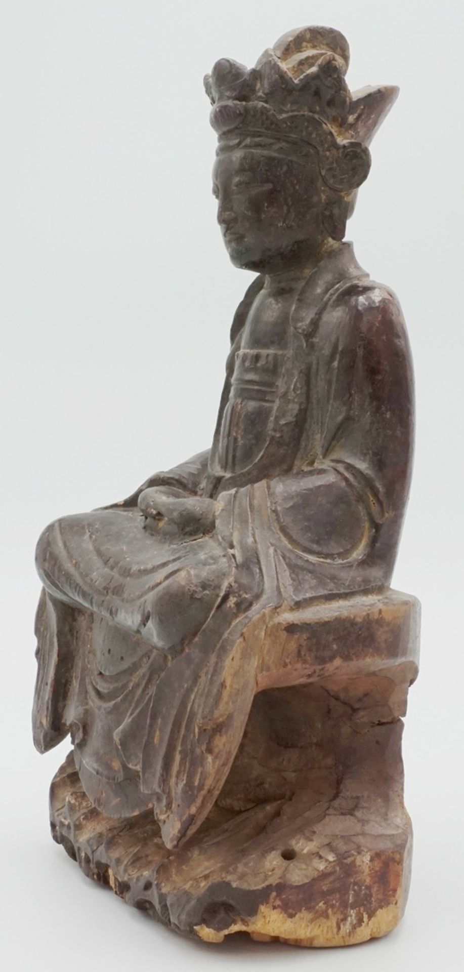 Buddha auf Thron sitzend, kleiner Hausaltar, China, 19. Jh. - Bild 2 aus 3