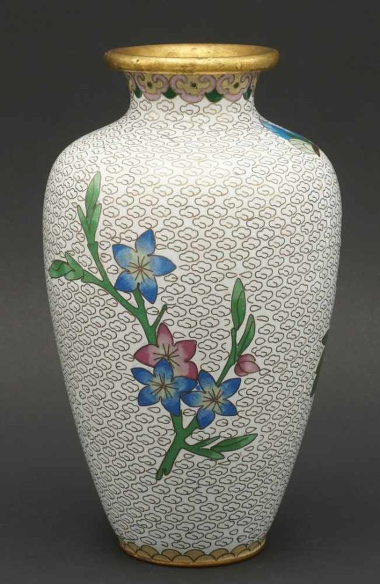 Cloisonné-Vase, China - Bild 2 aus 2