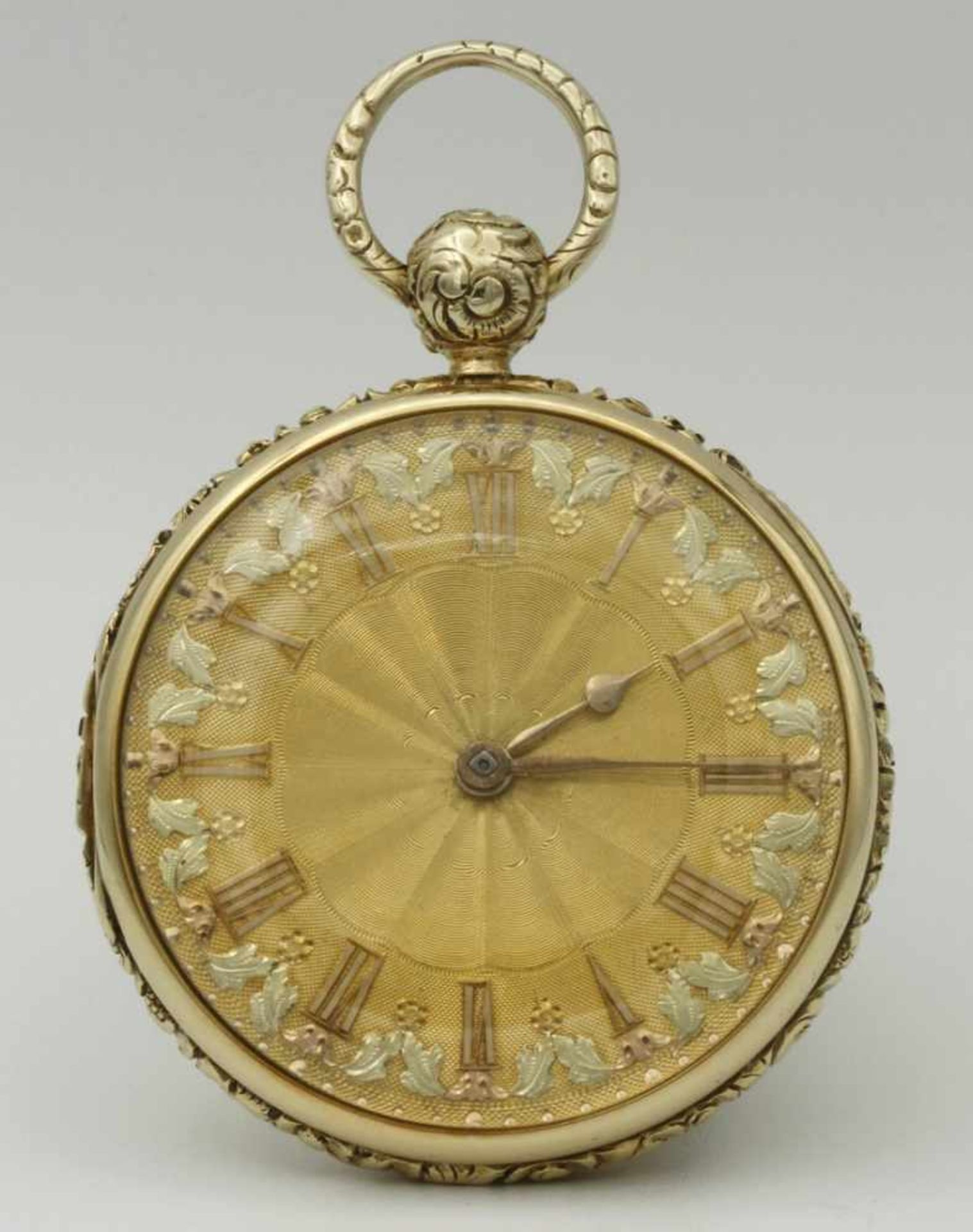Detached Lever reich verzierte goldene Herrentaschenuhr, um 1830 - Bild 2 aus 6