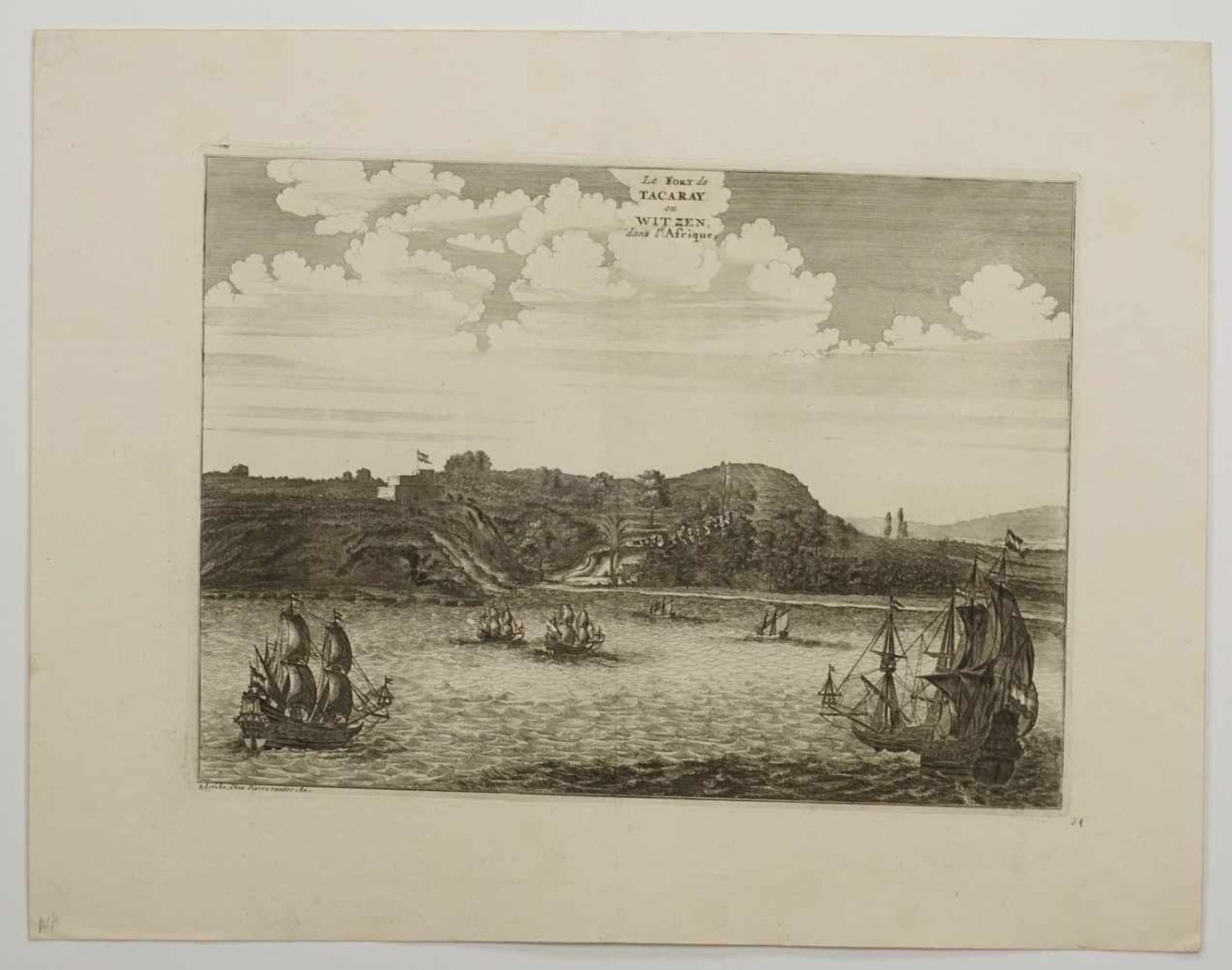 Pieter van der Aa, "Le Fort de Tacaray ou Witzen dans l'Afrique (Festung Tacaray, Ghana, - Image 3 of 3