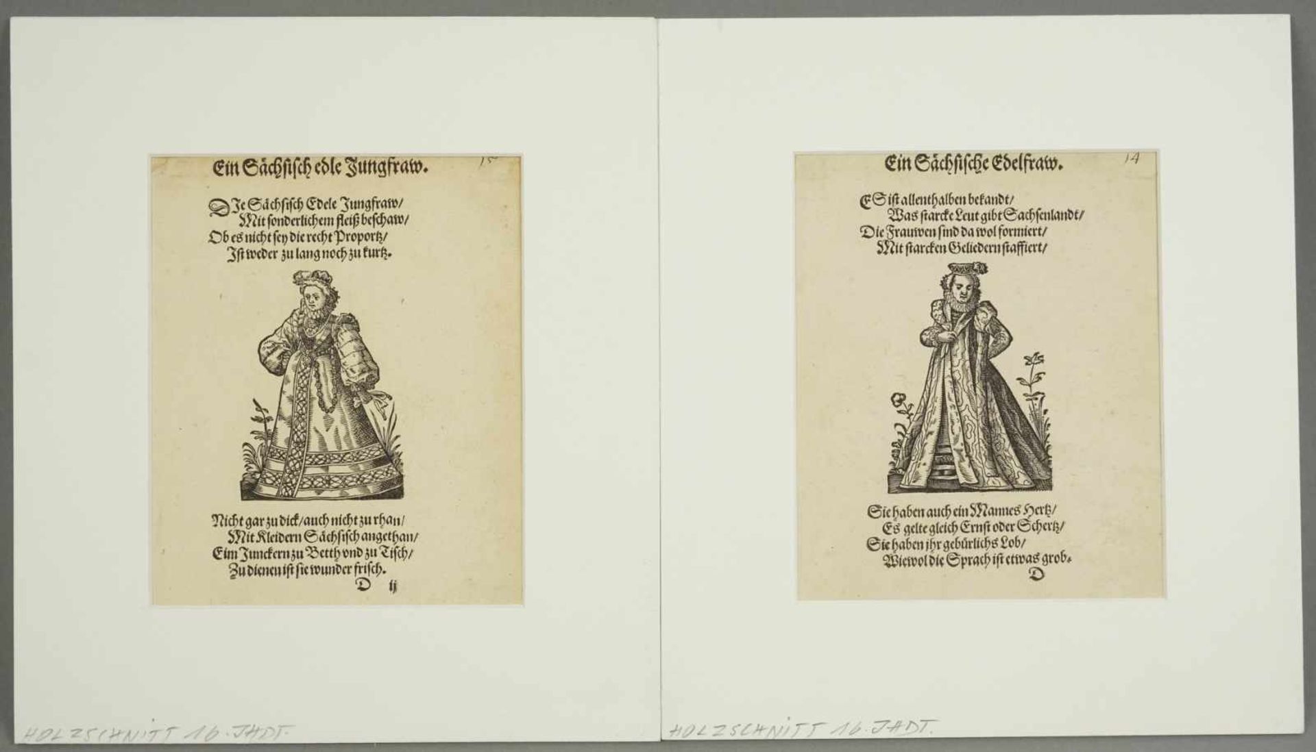 Unbekannter Künstler, "Ein Sächsisch edle Jungfrau", "Eine Sächsische Edelfrau"