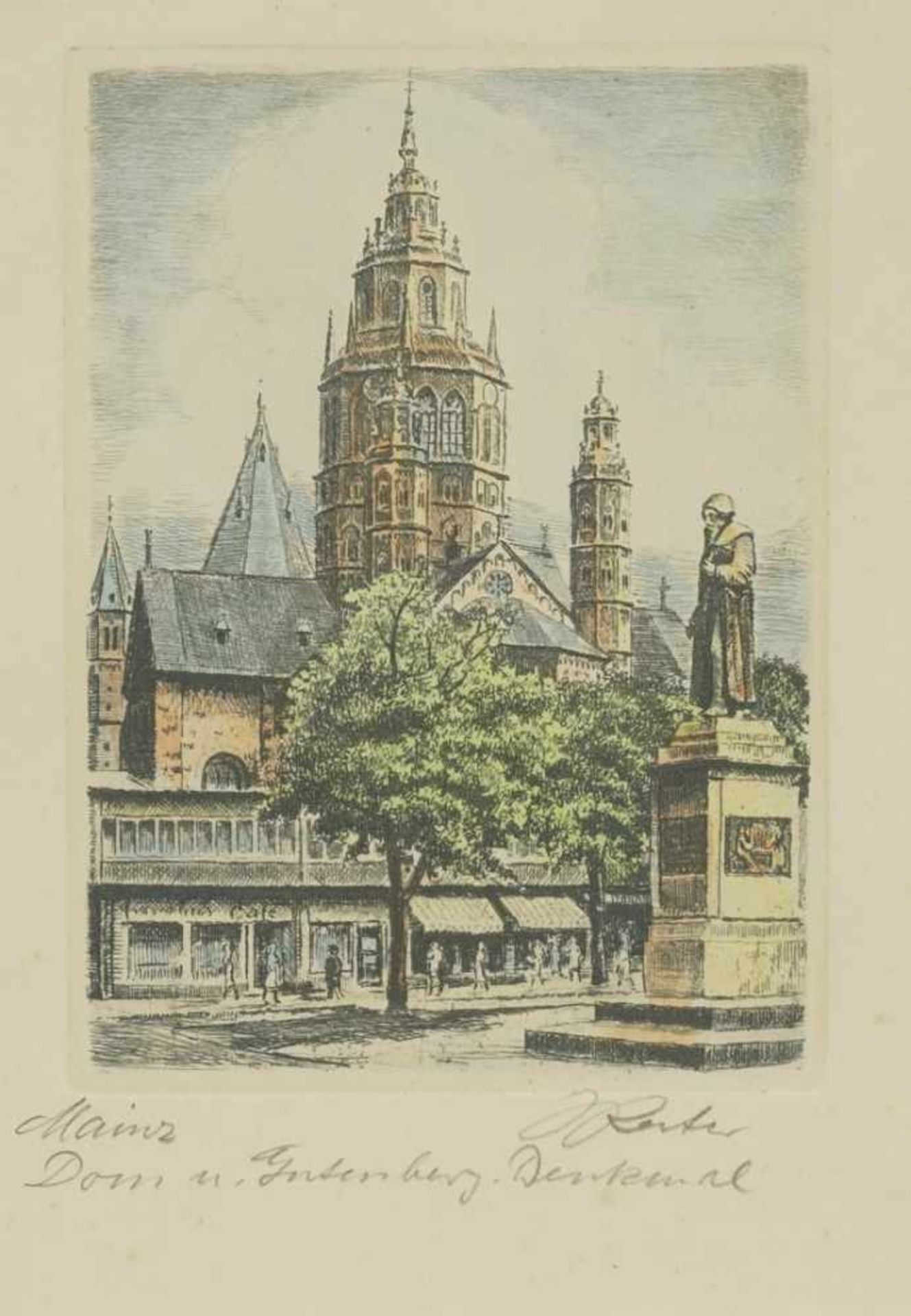 Reuter (?), "Drei kleine Stadtansichten von Mainz" - Image 4 of 4