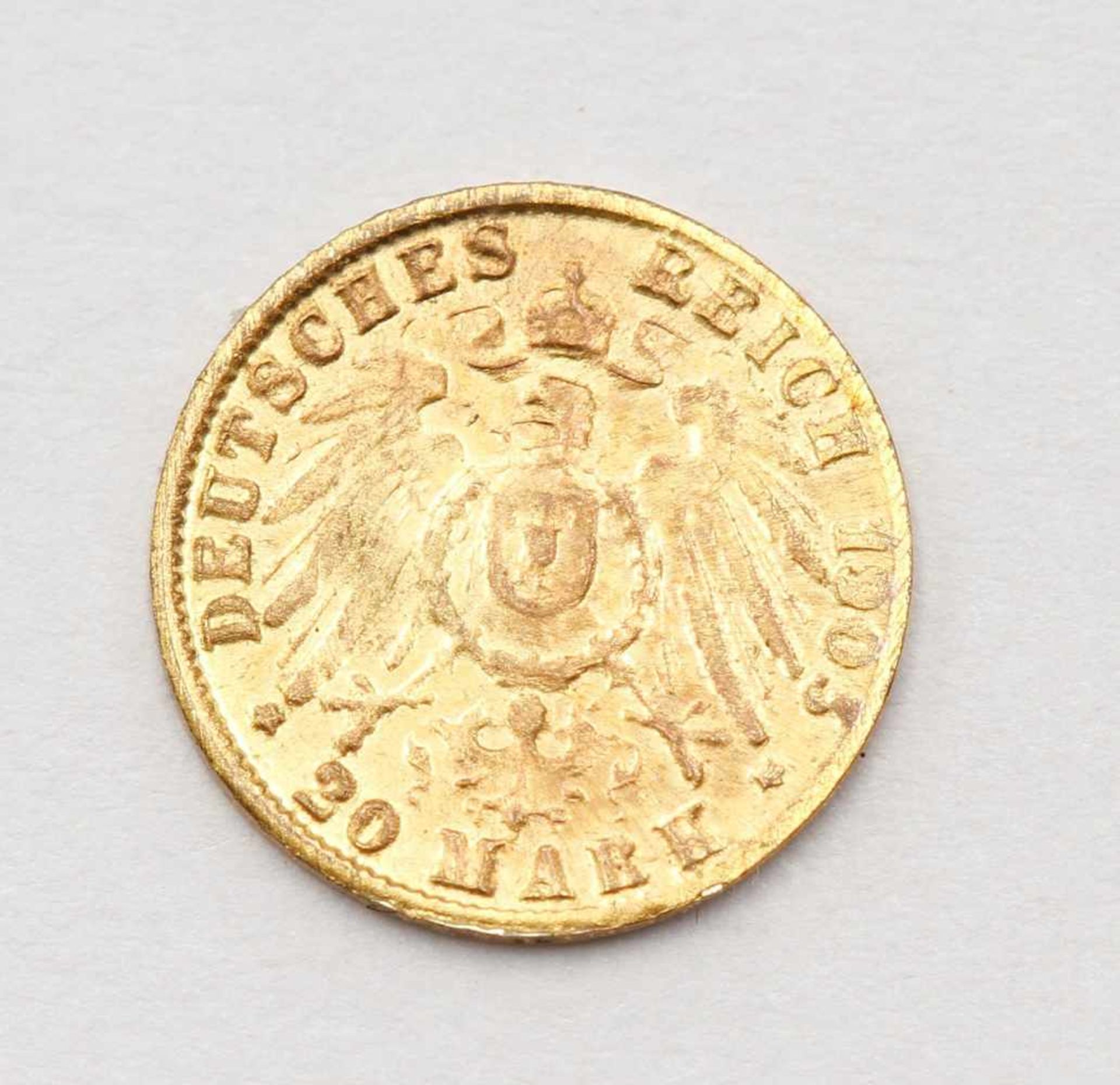 20 Mark Reichsgoldmünze Wilhelm I. und 20 Mark Miniatur Münze Wilhelm II. - Bild 6 aus 6