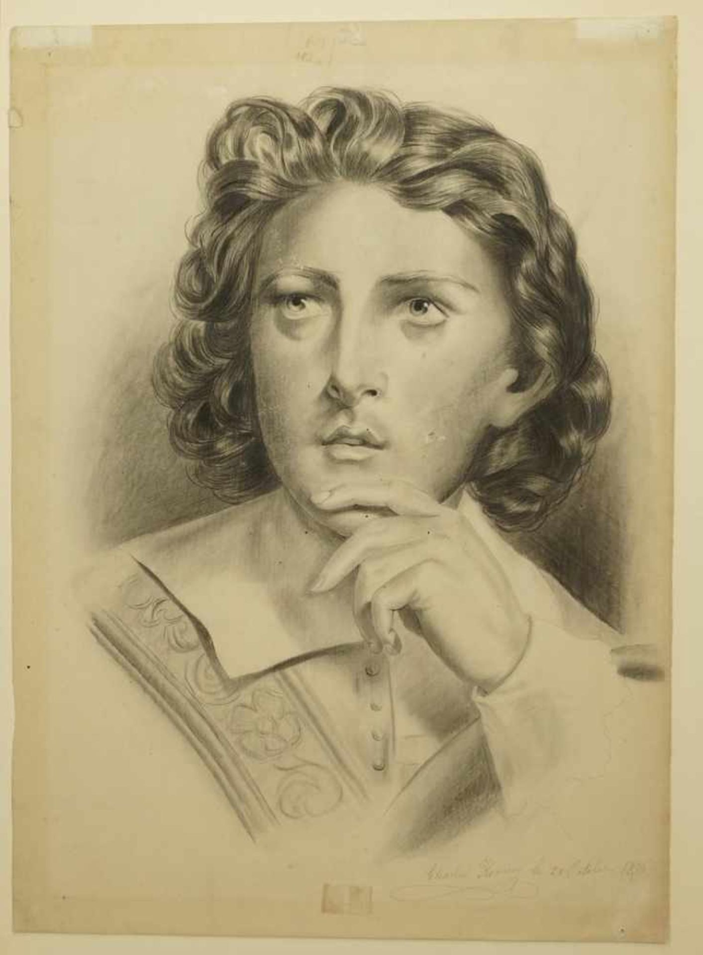 Charles Koning, "Portrait eines jungen Mannes " - Image 3 of 4