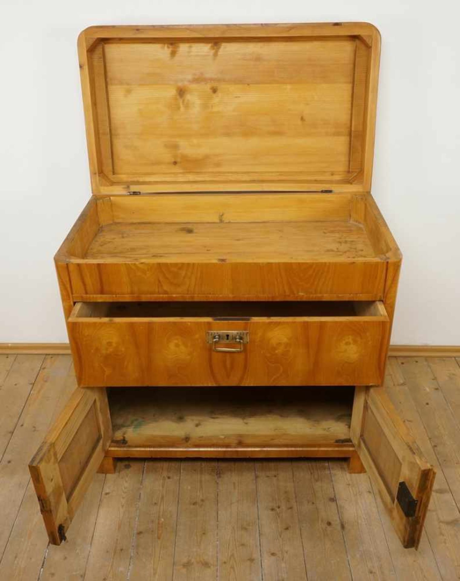 Biedermeier Kommode / Halbschrank, Esche furniert - Bild 2 aus 5