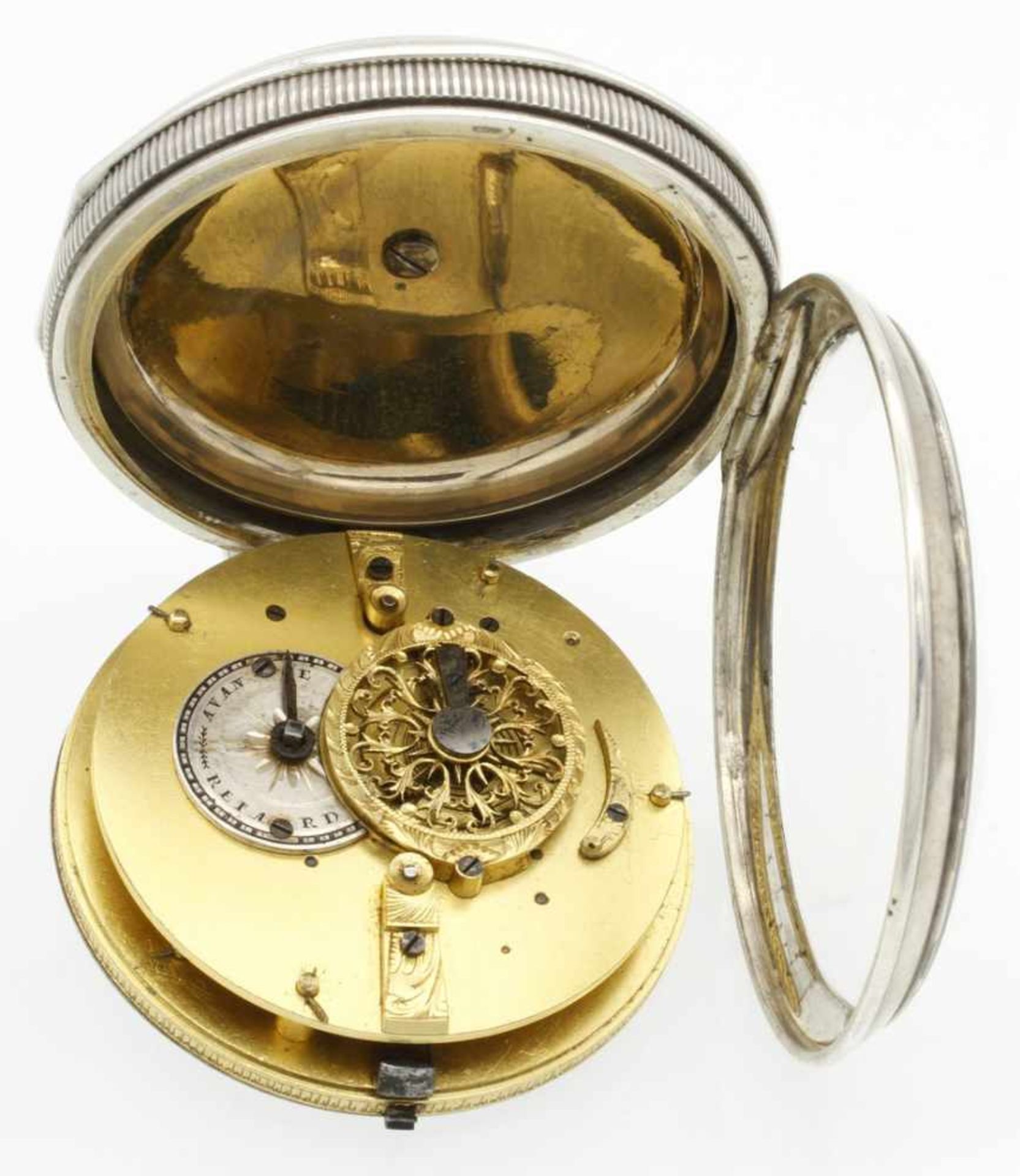 Französische Spindeltaschenuhr mit Wecker, um 1820 - Bild 5 aus 7