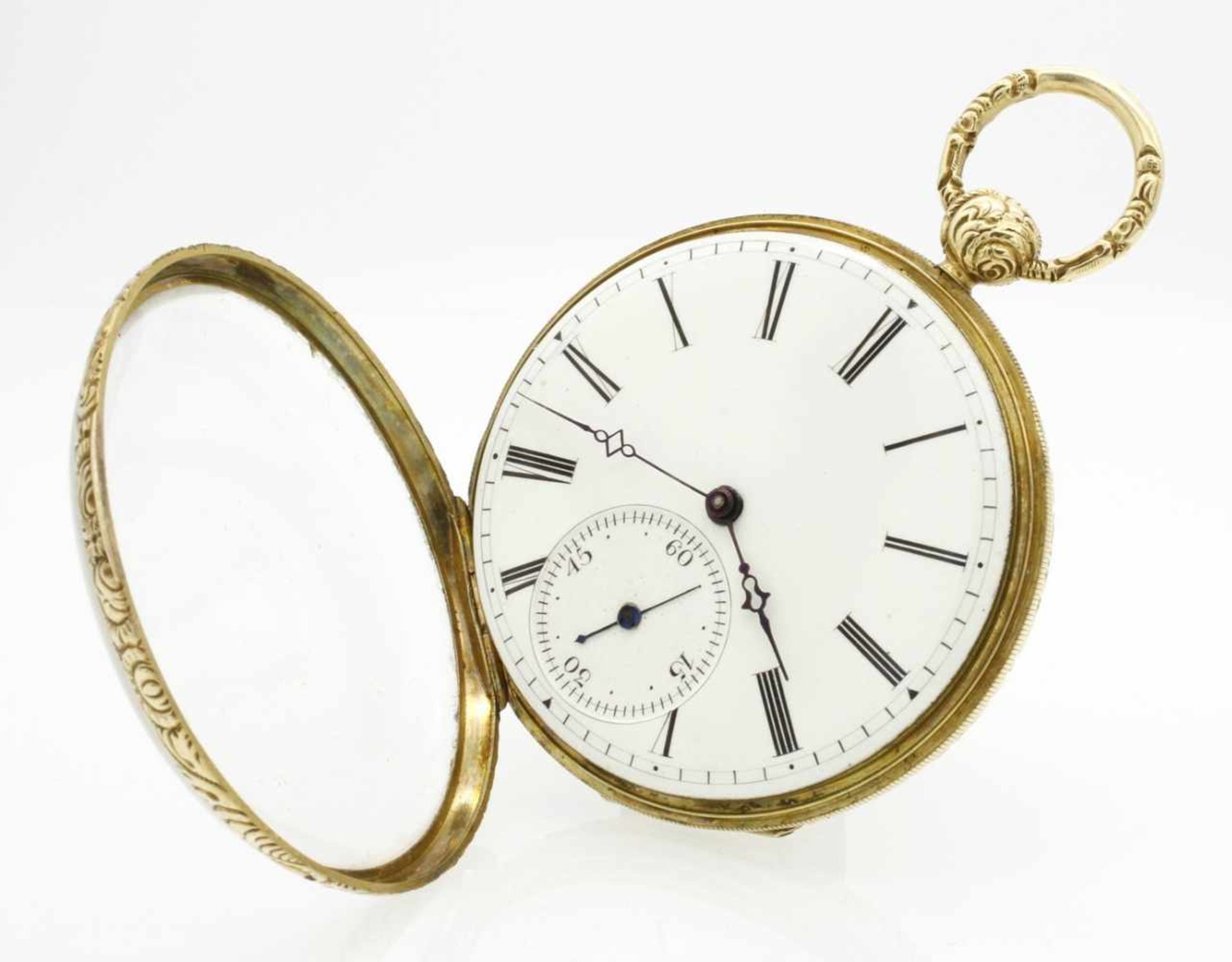 Quartier au Locle Cie. Goldene Frackuhr / Taschenuhr, um 1880 - Bild 3 aus 7