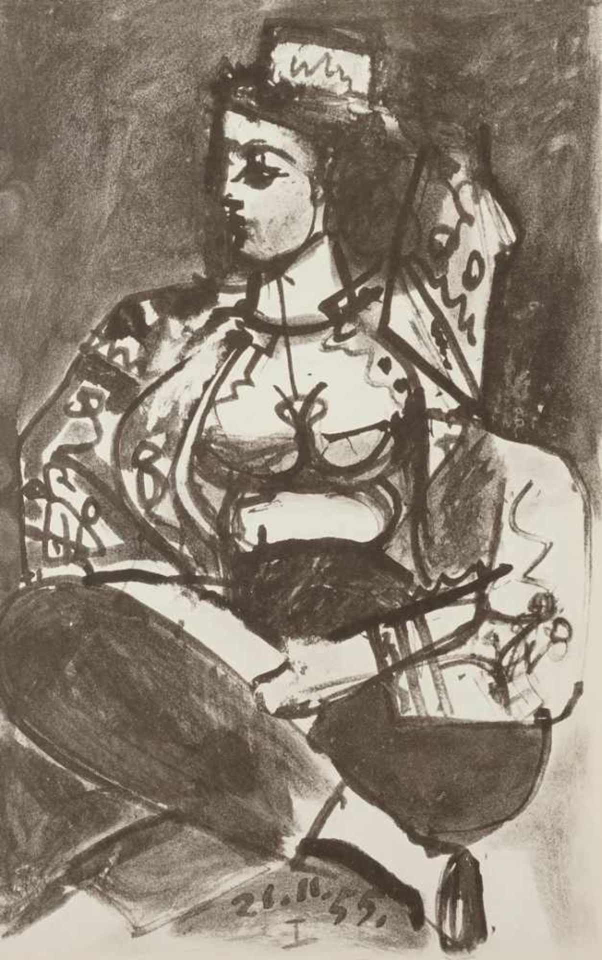 Pablo Picasso, "Femme accroupie (Kauernde Frau), 21.11.55 I"