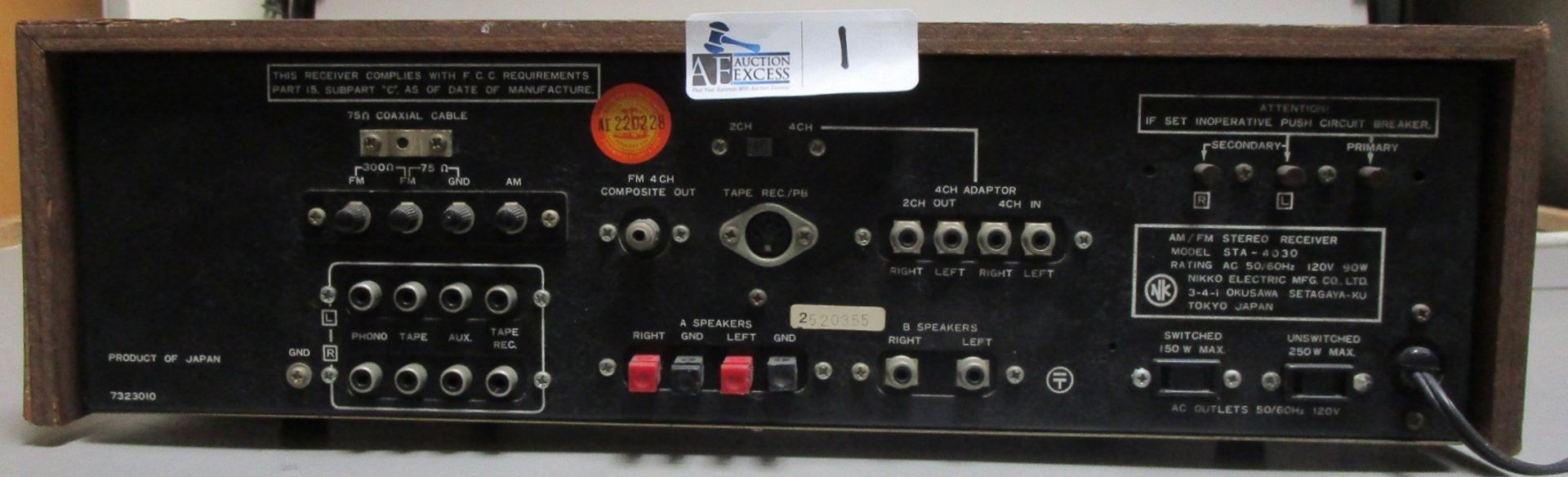 NIKKO STA-4030 RECEIVER - Image 2 of 2