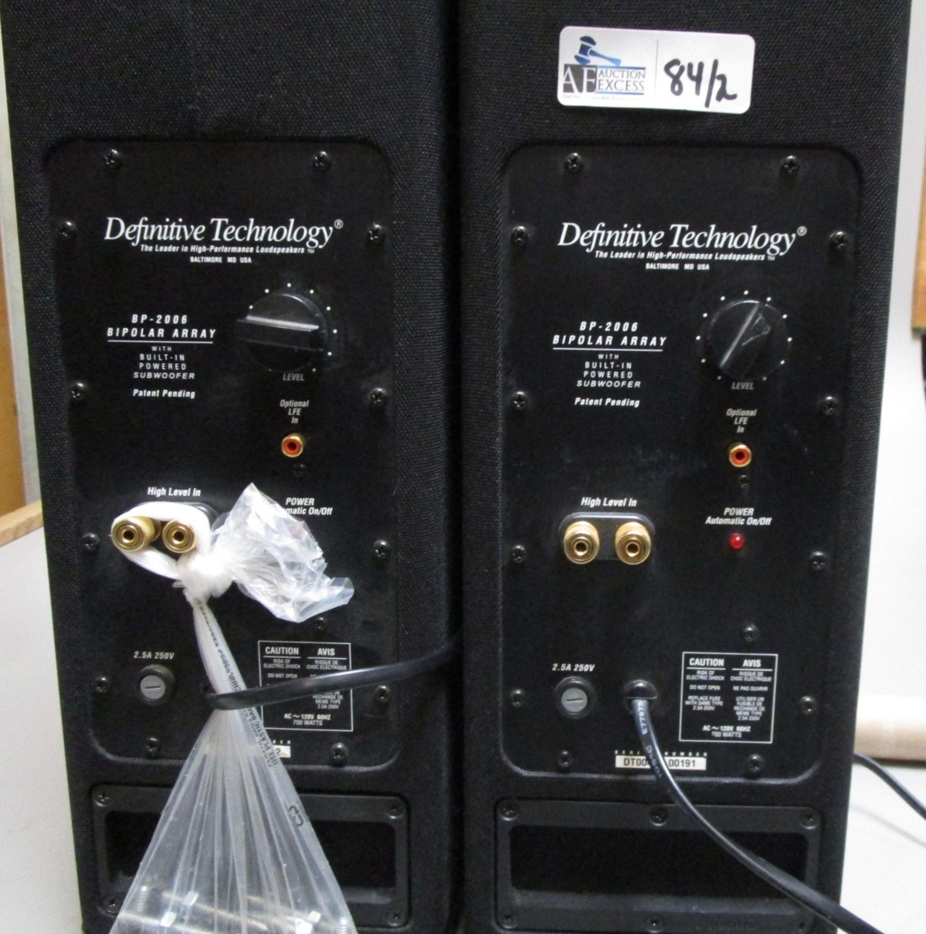 LOT OF 2 DEFINITIVE TECHNOLOGY DP-2006 - Image 3 of 3