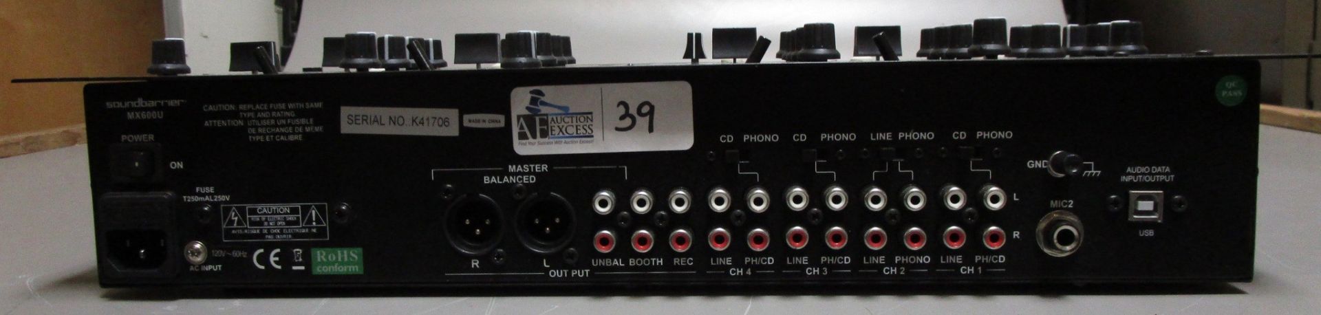 SOUND BARRIER MX-600U AUDIO MIXER - Image 2 of 2