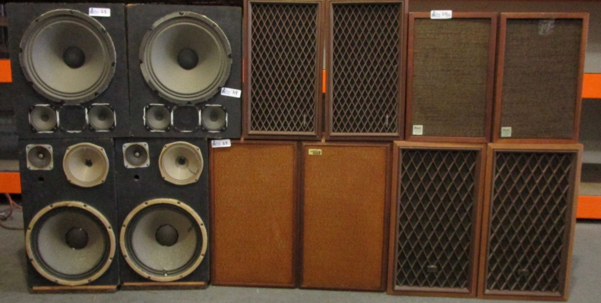 LOT OF 12 VINTAGE SPEAKERS