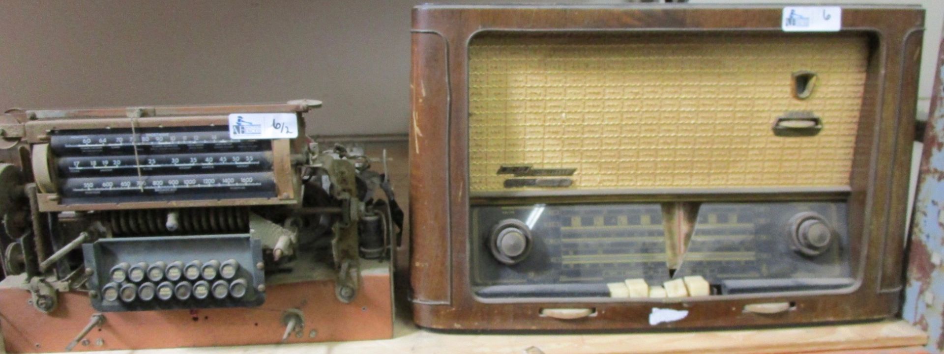 LOT OF 2 VINTAGE RADIOS INCLUDING GRUNDIG, MAJESTIC WITH TUBES