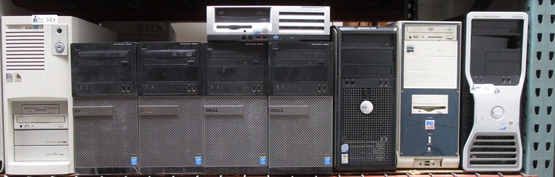 LOT OF 9 COMPUTERS INCLUDING DELL, HP