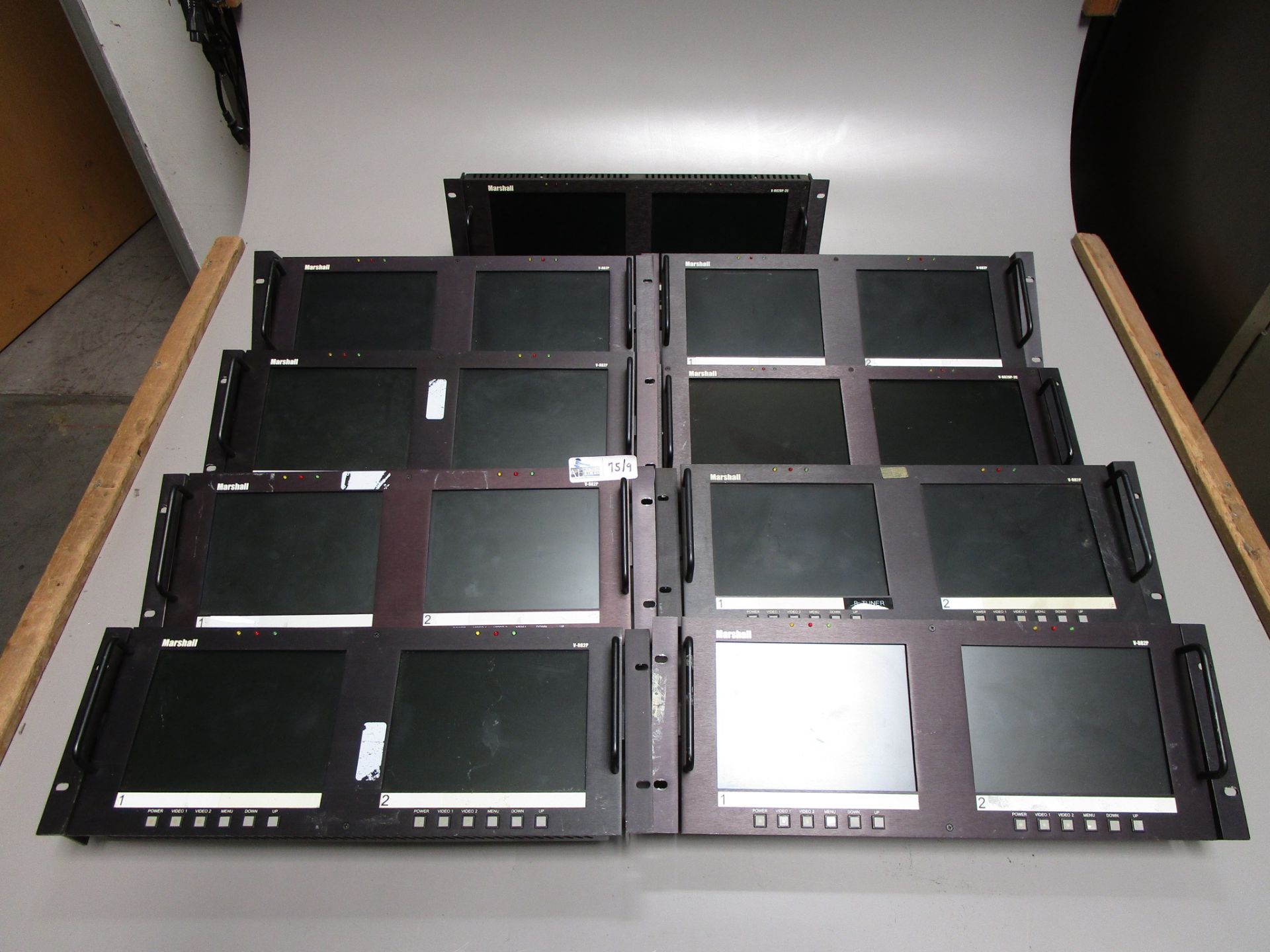LOT OF 9 RACK MOUNT MONITORS INCLUDING MARSHALL NO PS