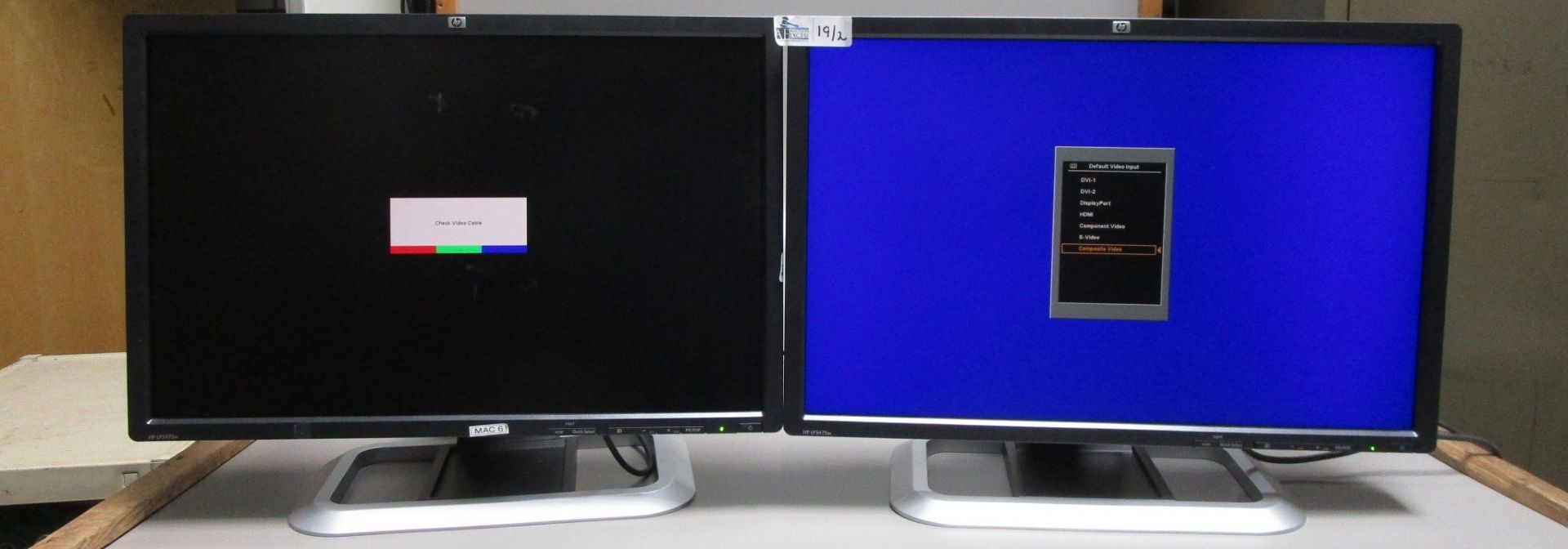 LOT OF 2 HP LP2475W MONITORS