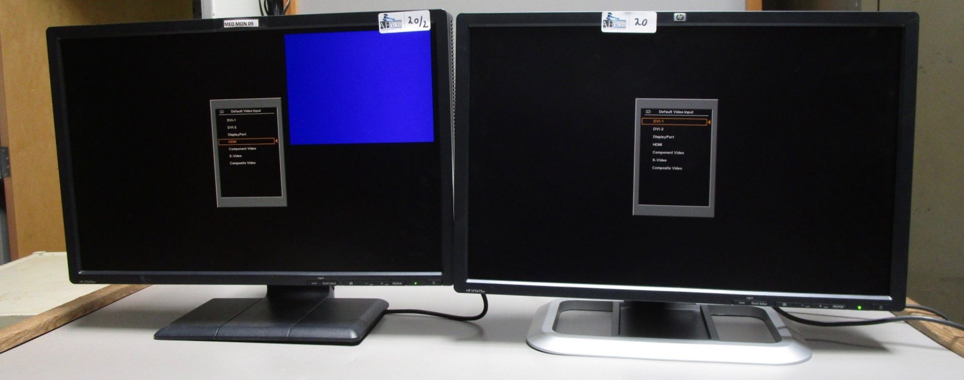 LOT OF 2 HP LP2475W MONITORS