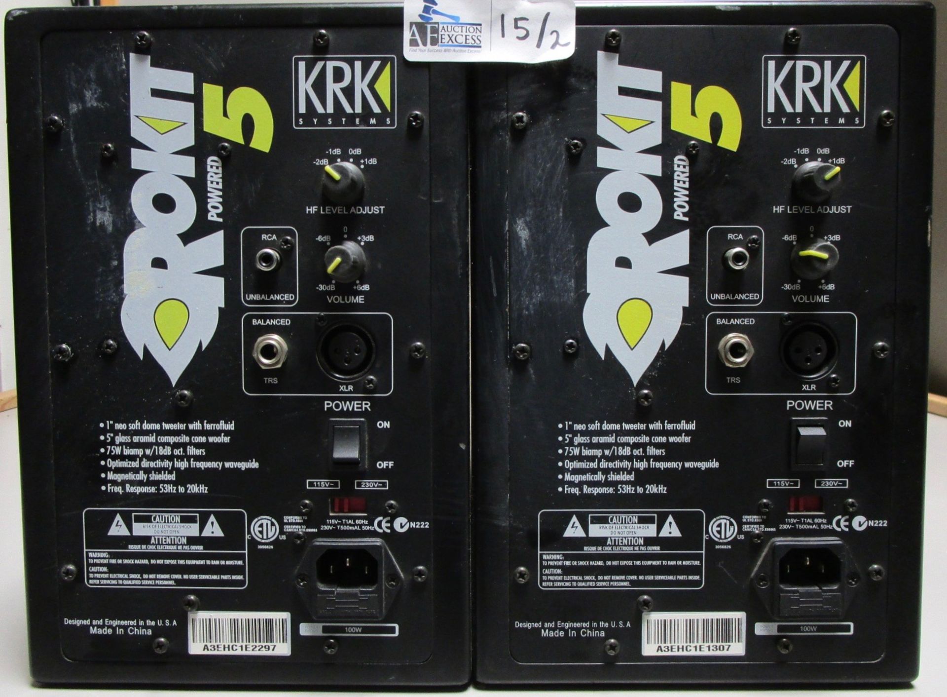 LOT OF 2 KRK SYSTEMS ROKIT 5 SPEAKERS - Image 2 of 2