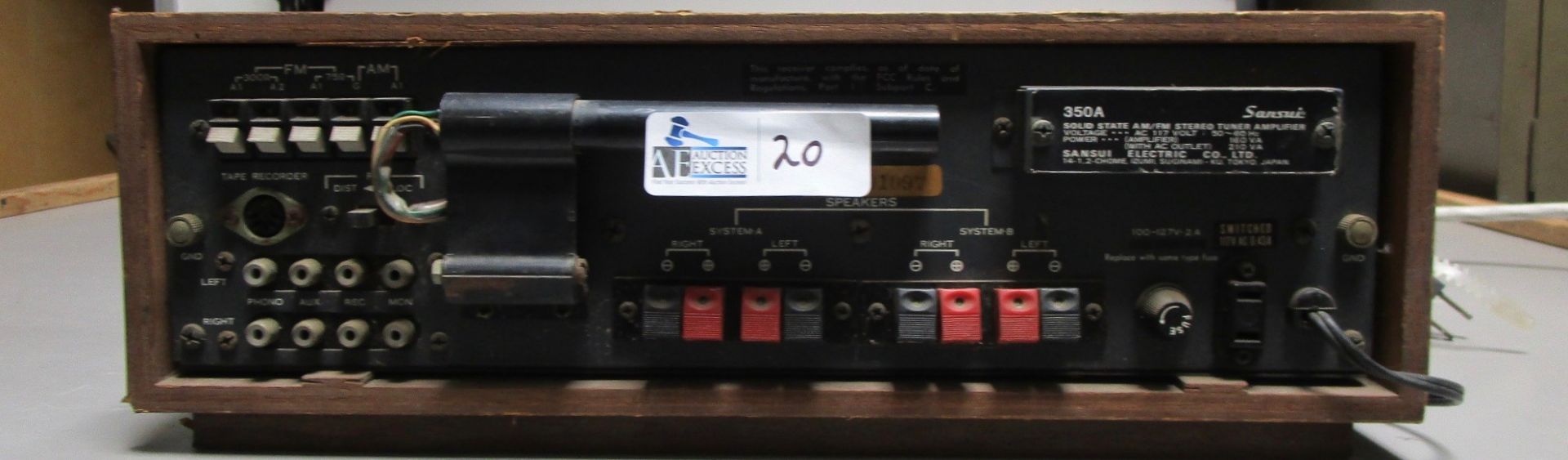 SANSUI SOLID STATE 350A STEREO TUNER AMP - Image 2 of 2