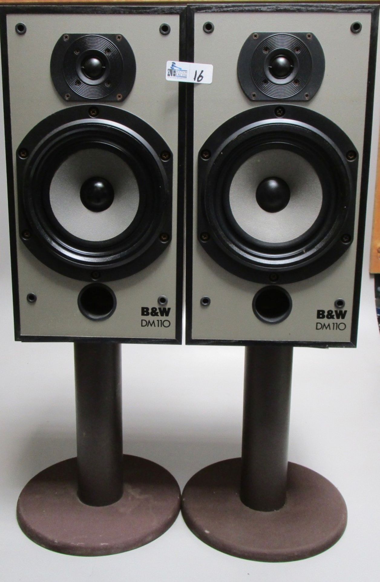 LOT OF 2 B&W DM110 SPEAKERS WITH STANDS - Image 2 of 3