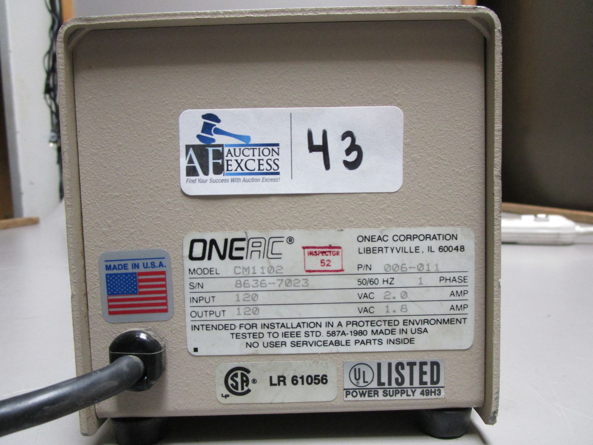 ONE AC CM1102 MICRO MATE POWER CONDITIONER - Image 2 of 2