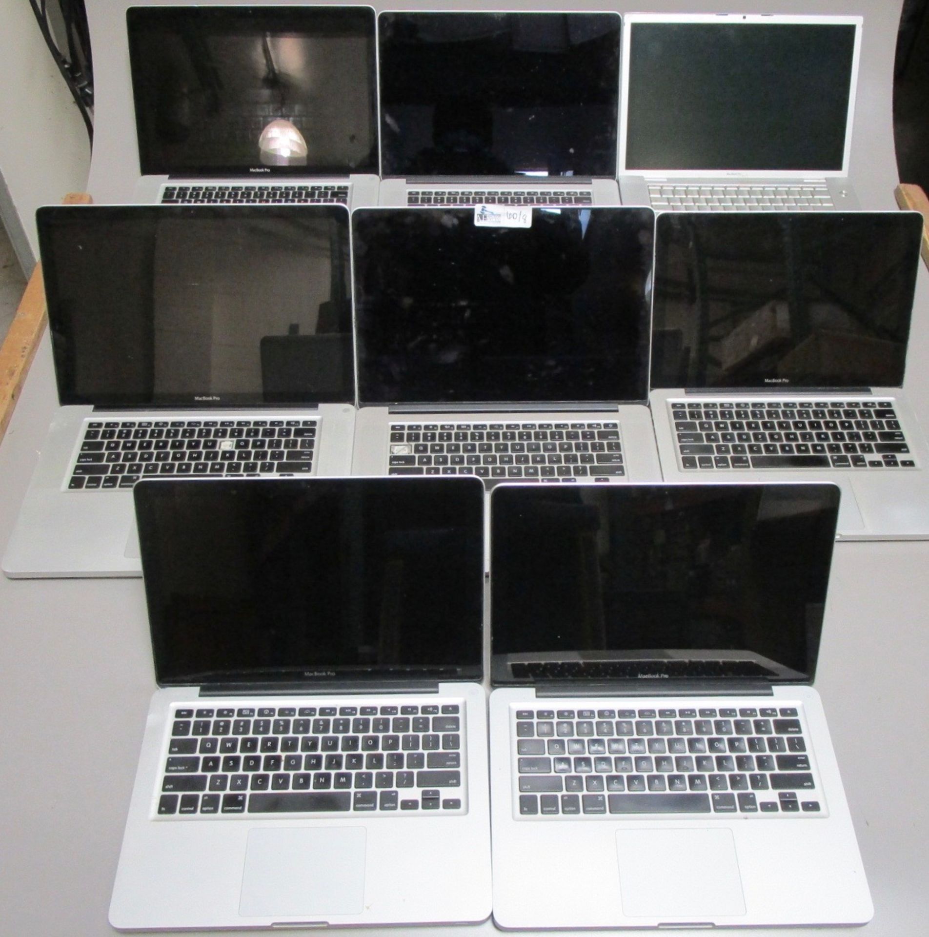LOT OF 8 LAPTOP COMPUTERS